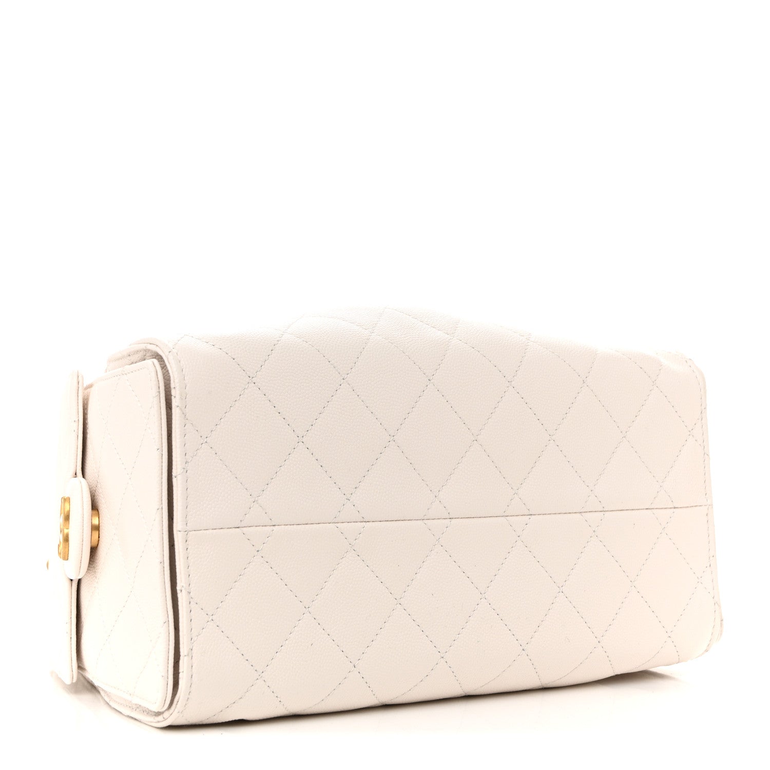 Caviar Quilted Small Chanel 25 Handbag White