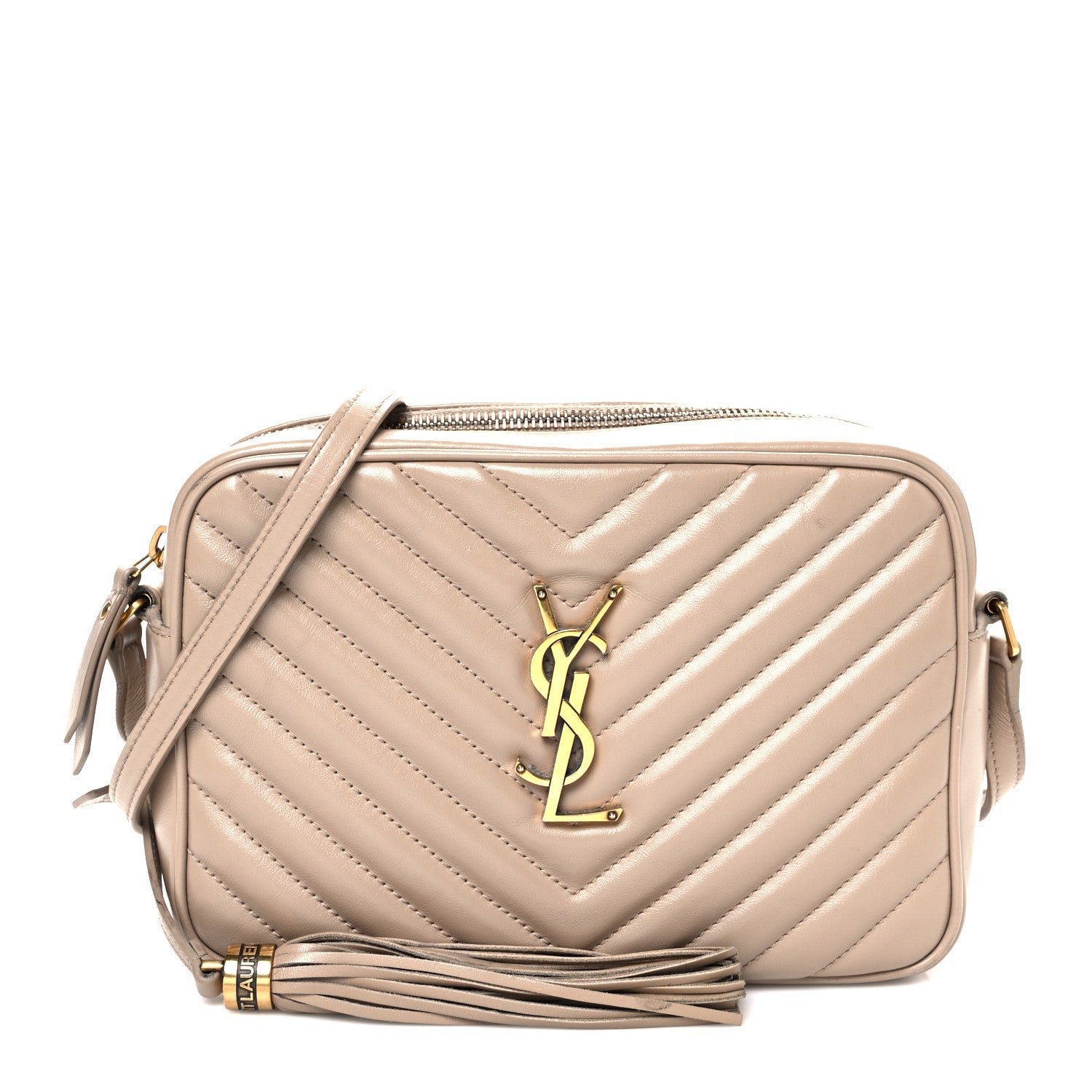 Calfskin Matelasse Monogram Lou Camera Bag Dark Beige