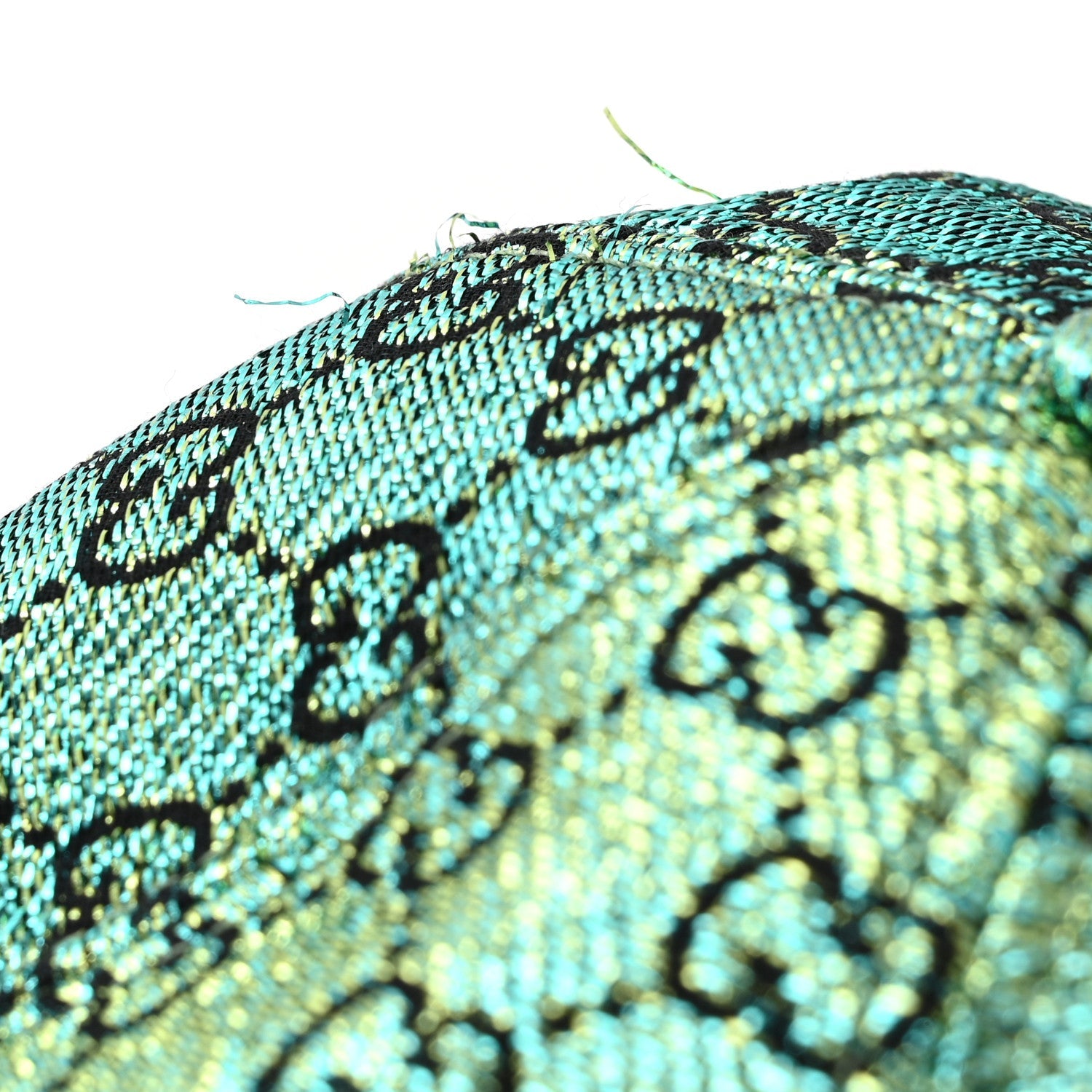 Silk Blend Jacquard Monogram Santa Barbara Baseball Hat S  Green Black Radiant