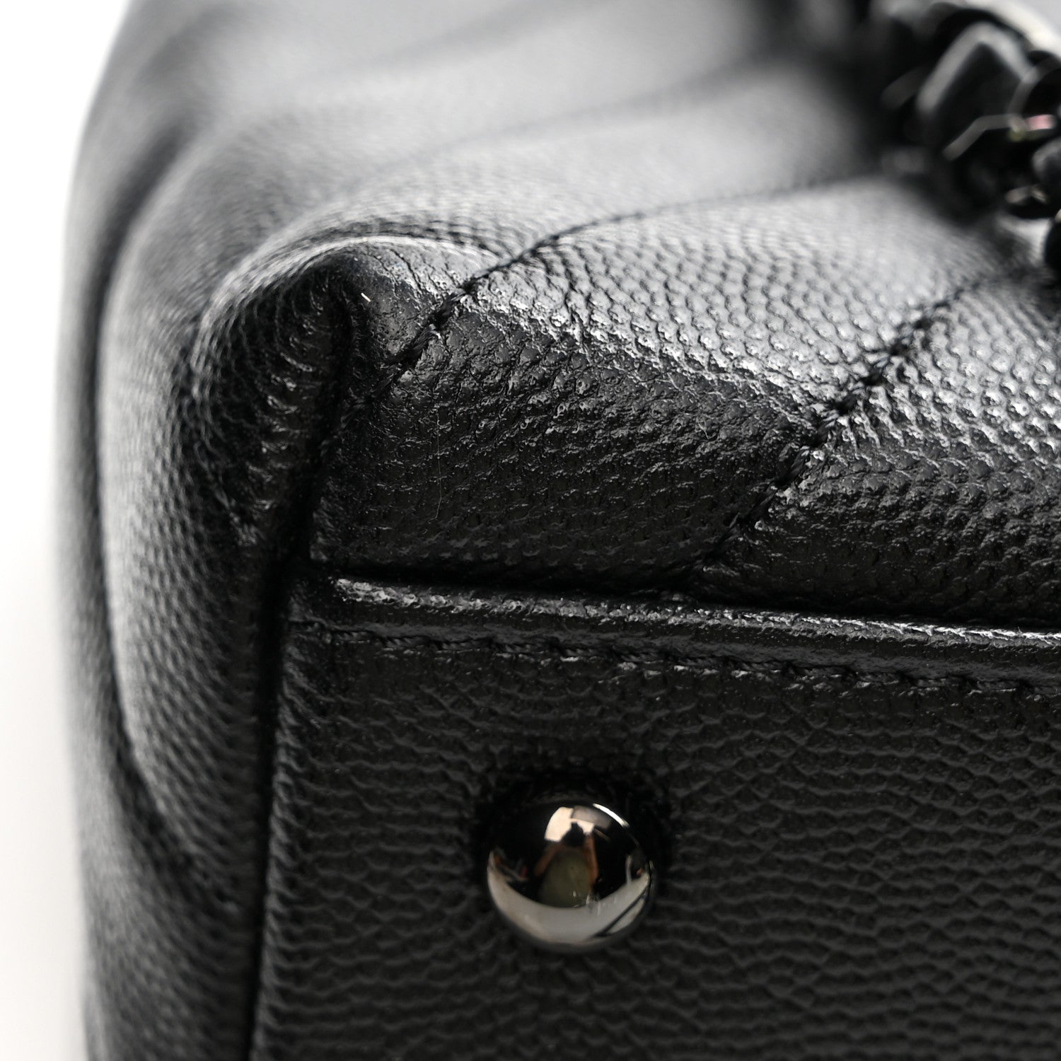 Caviar Chevron Quilted Small Coco Handle Flap So Black