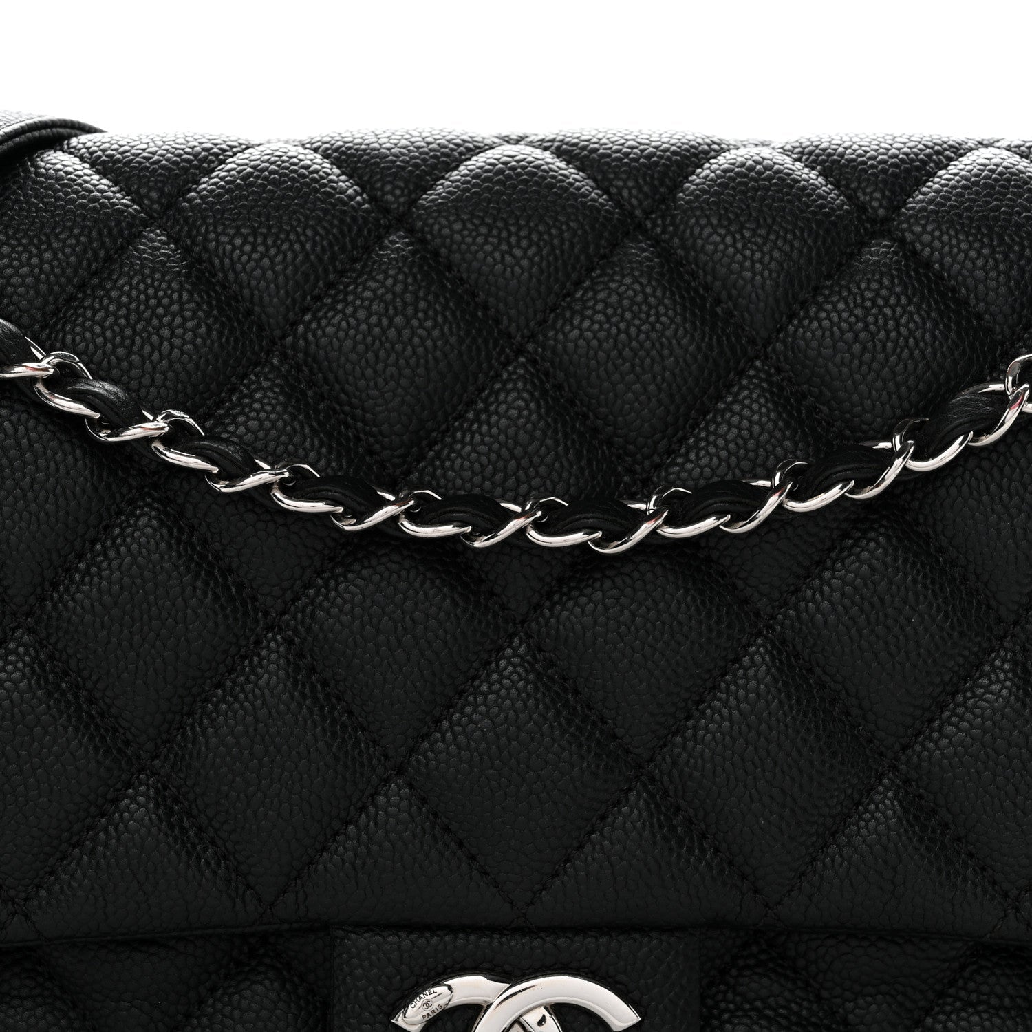 Caviar Quilted Jumbo Easy Flap Black
