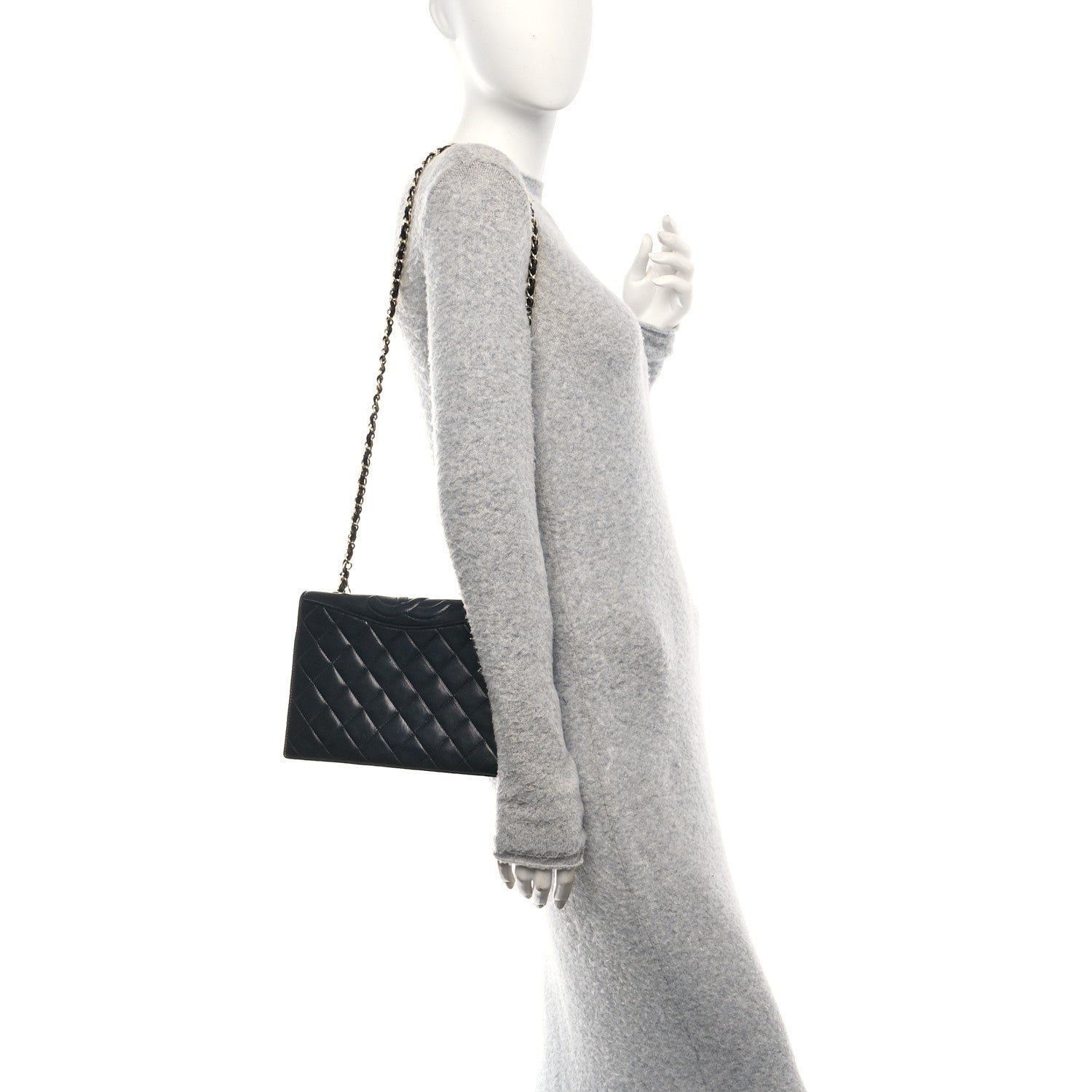 Lambskin Quilted CC Small Single Flap Black