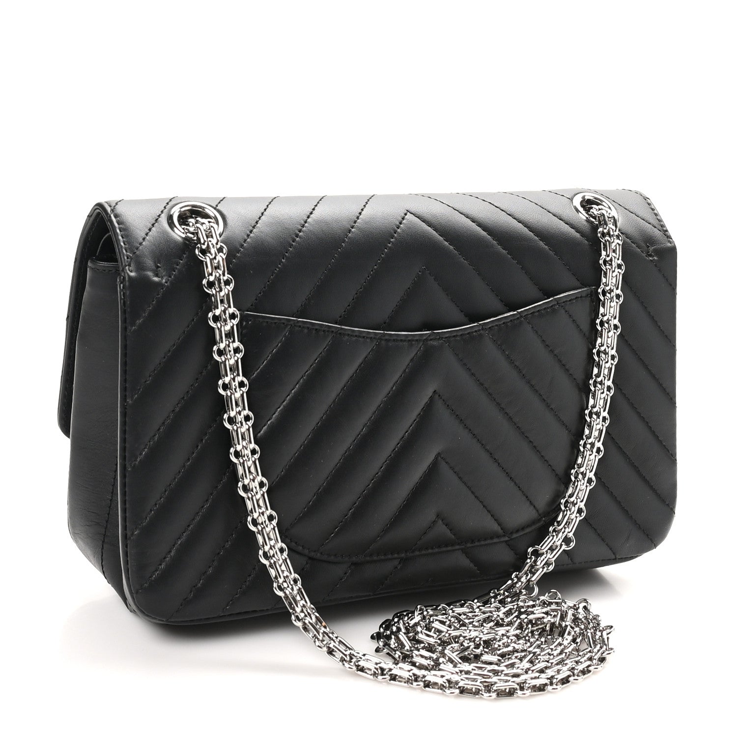 Aged Calfskin Chevron Quilted 2.55 Reissue 225 Flap Black