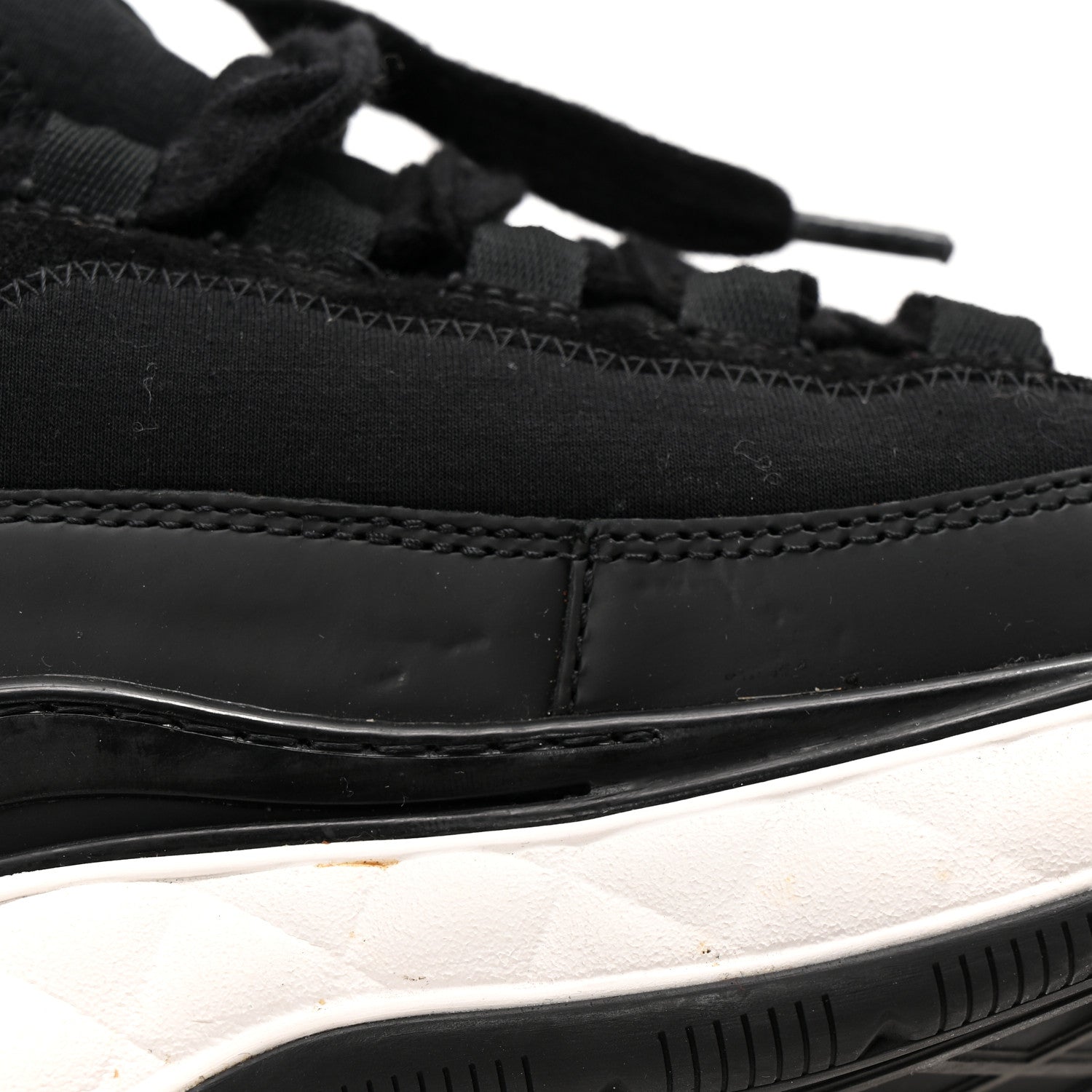 Velvet Calfskin Mixed Fibers CC Sneakers 36 Black
