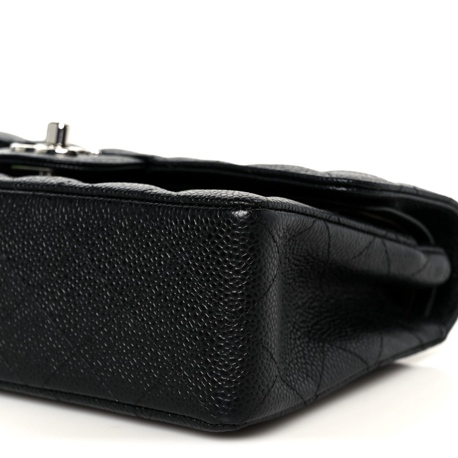 Caviar Quilted Small Double Flap Black
