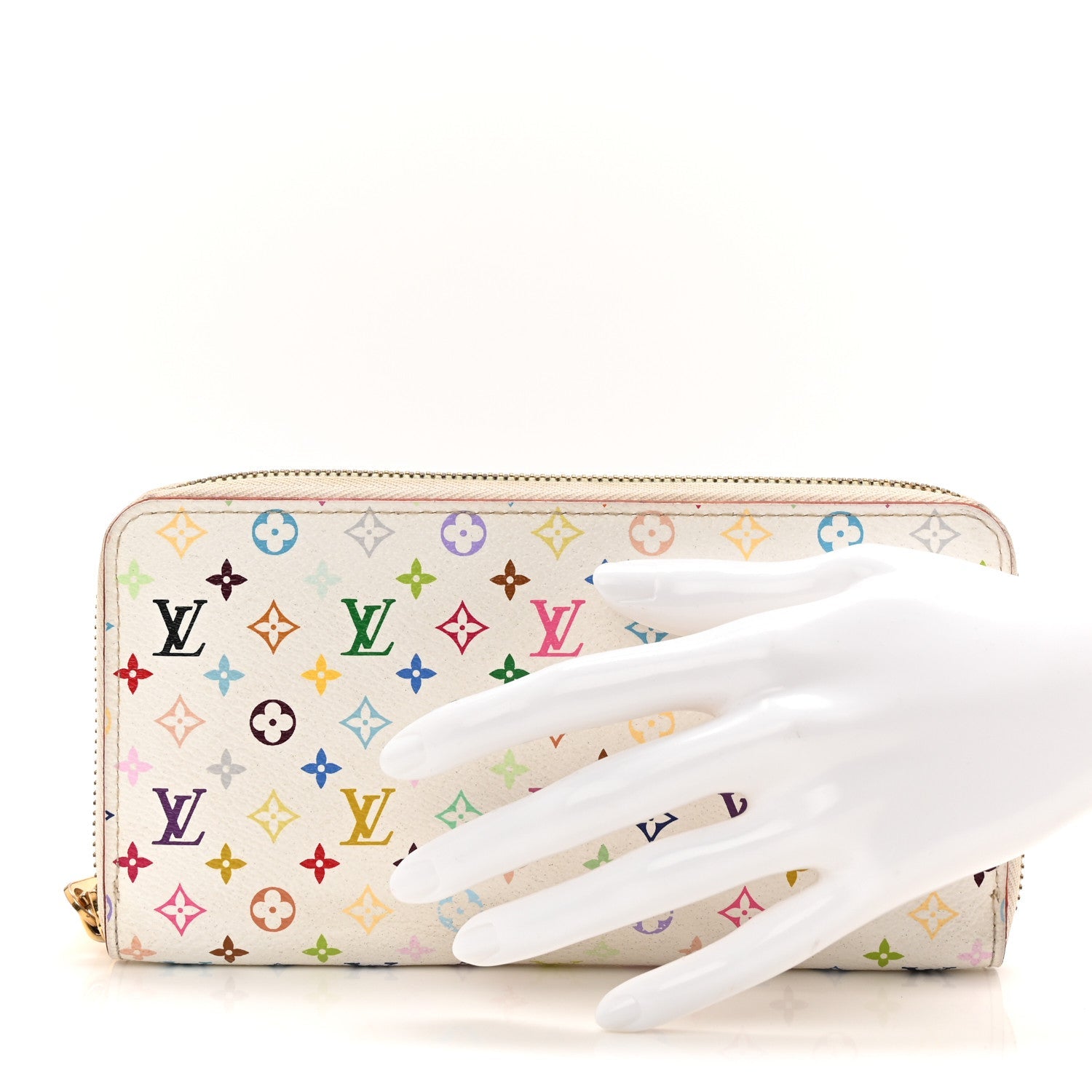 Monogram Multicolor Zippy Wallet White Litchi