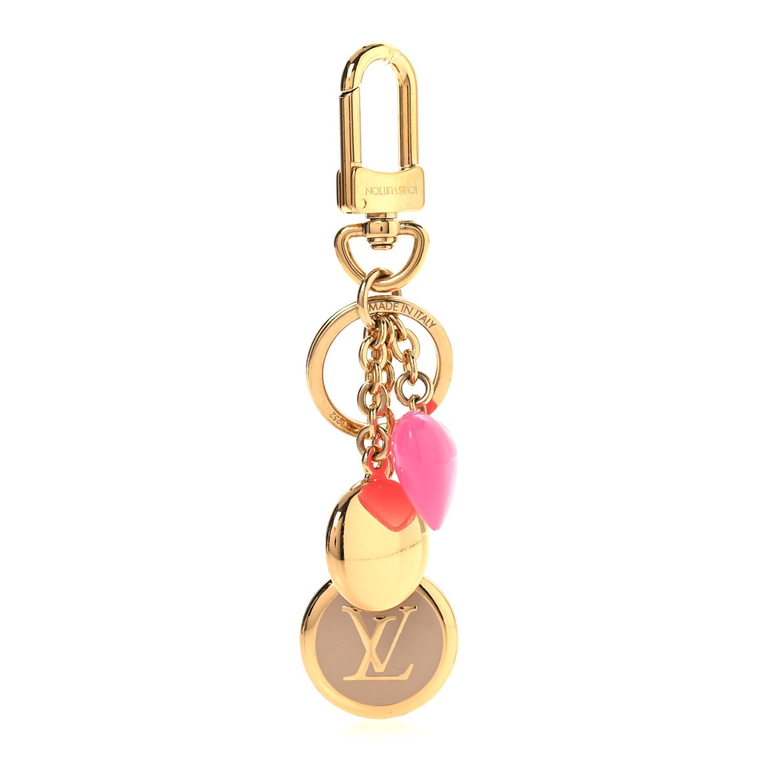 Coeurs Heart Bag Charm Key Holder Pink