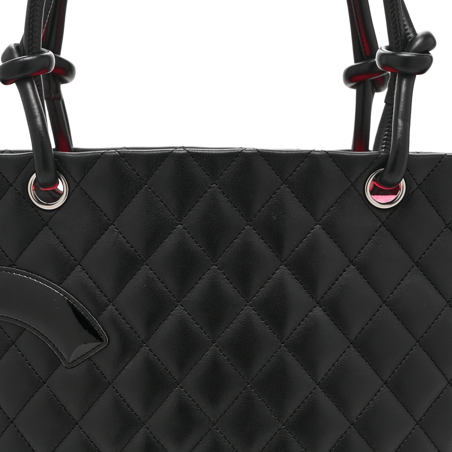 Calfskin Quilted Large Cambon Tote Black
