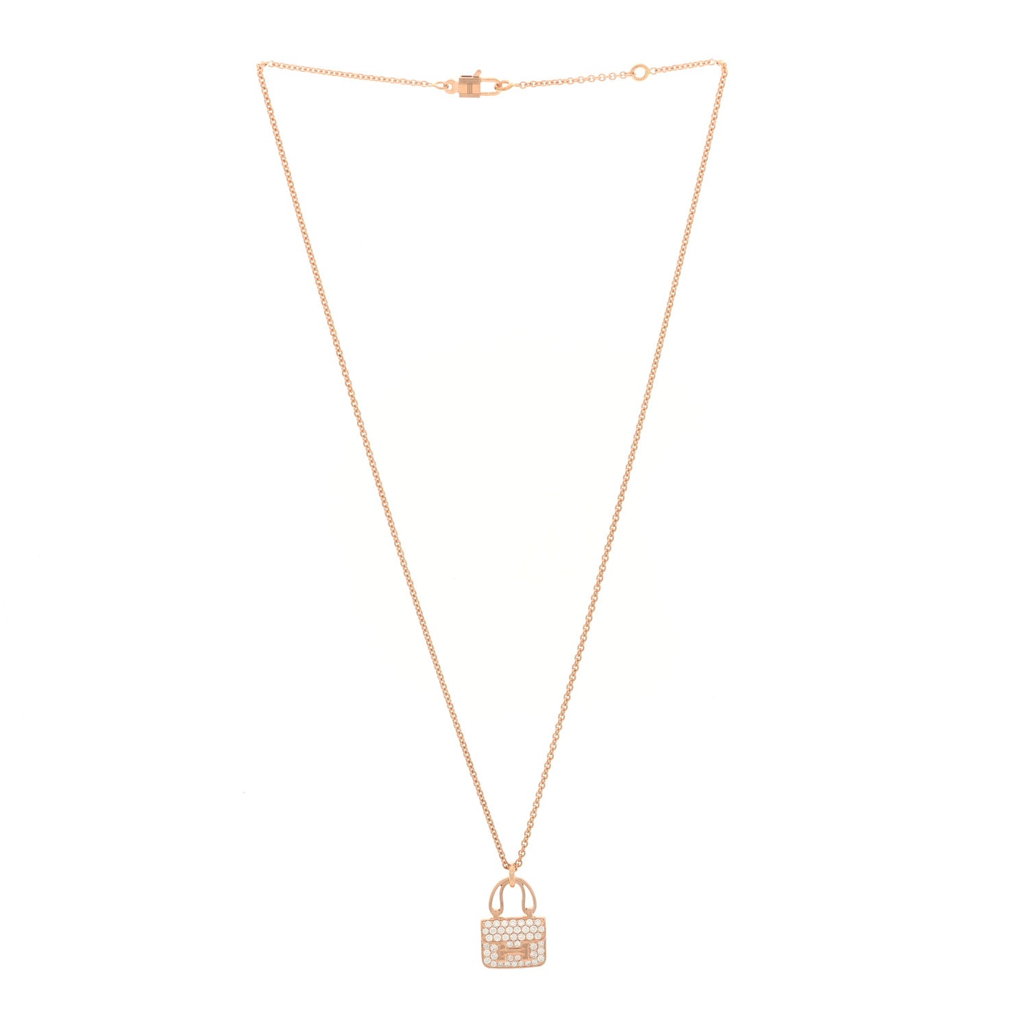 18K Rose Gold Diamond Constance Amulettes Pendant Necklace