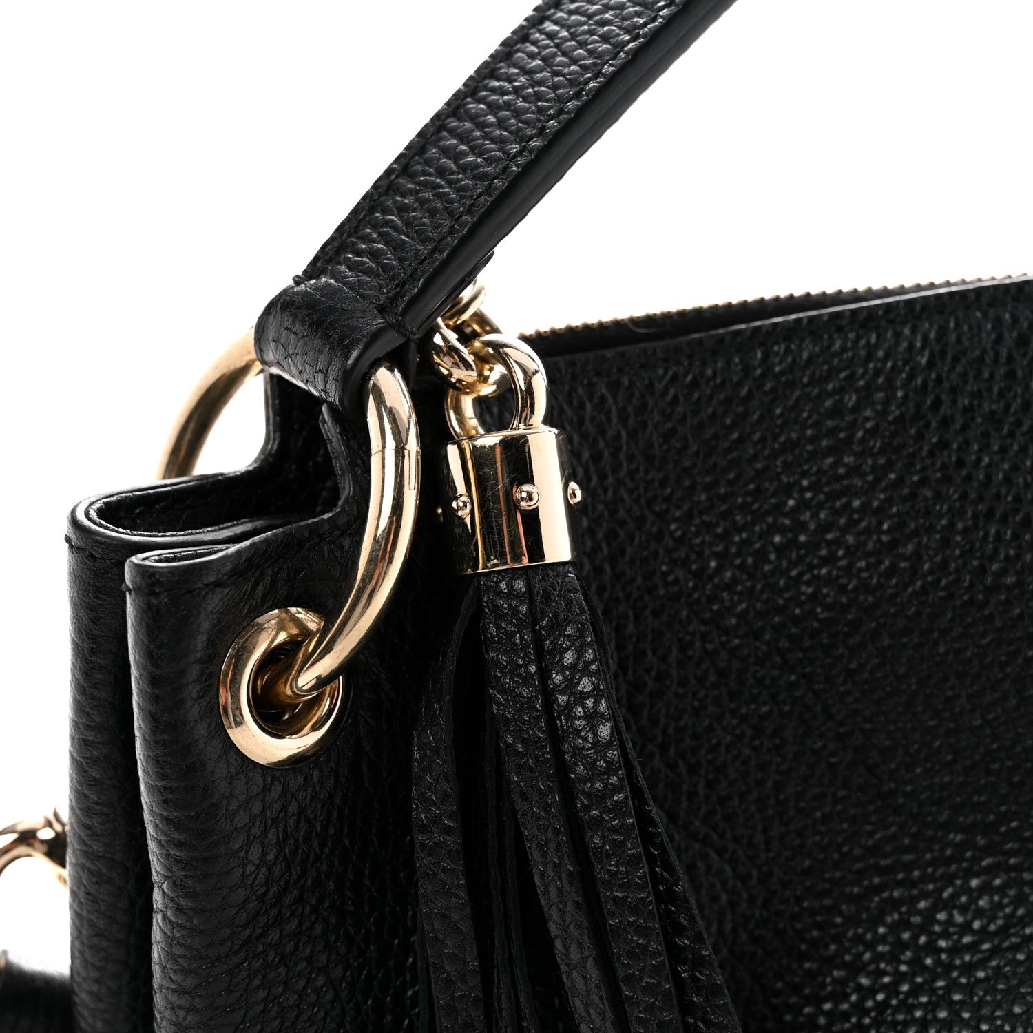 Pebbled Calfskin Large Soho Hobo Black