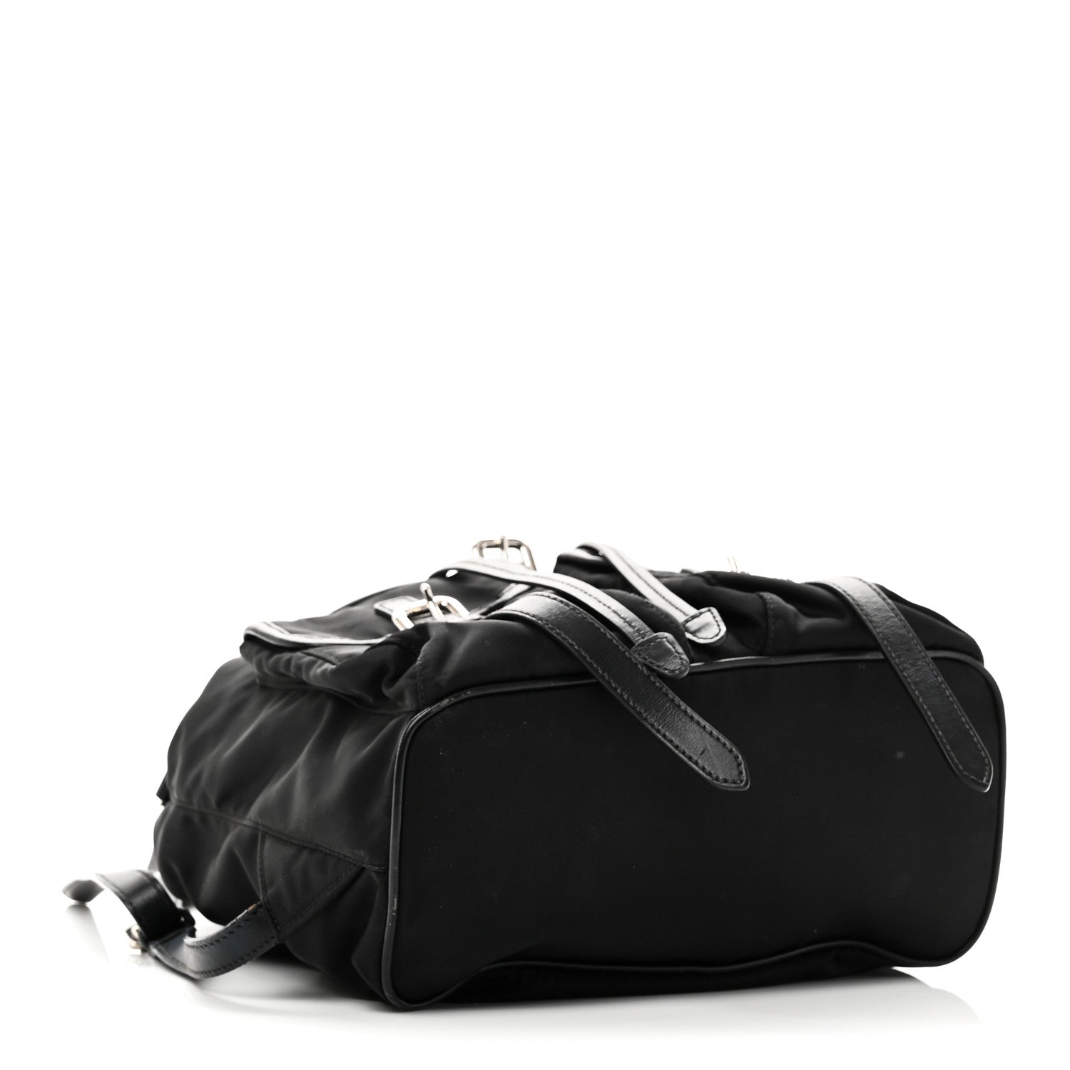 Tessuto Nylon Soft Calfskin Backpack Black
