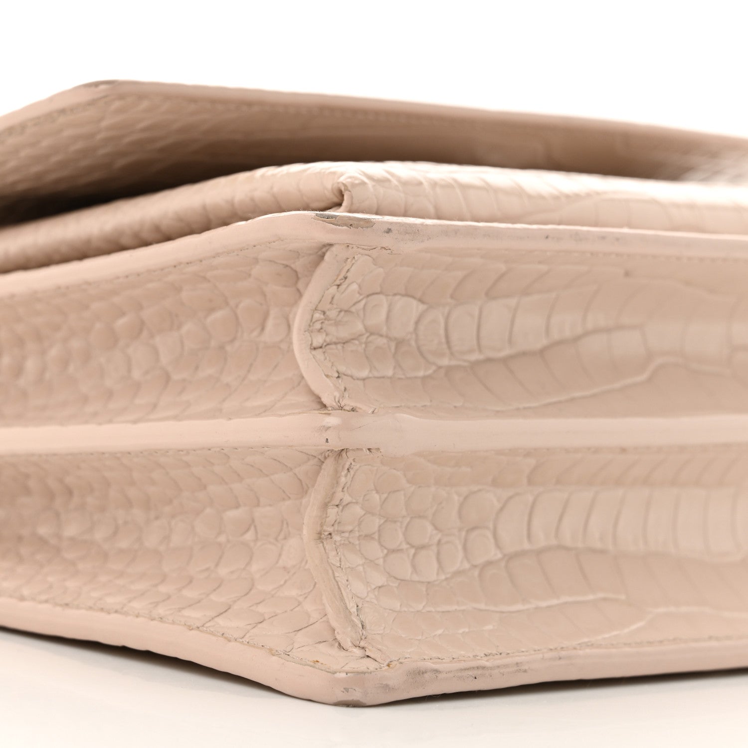 Calfskin Crocodile Embossed Medium Monogram Sunset Rose Antic