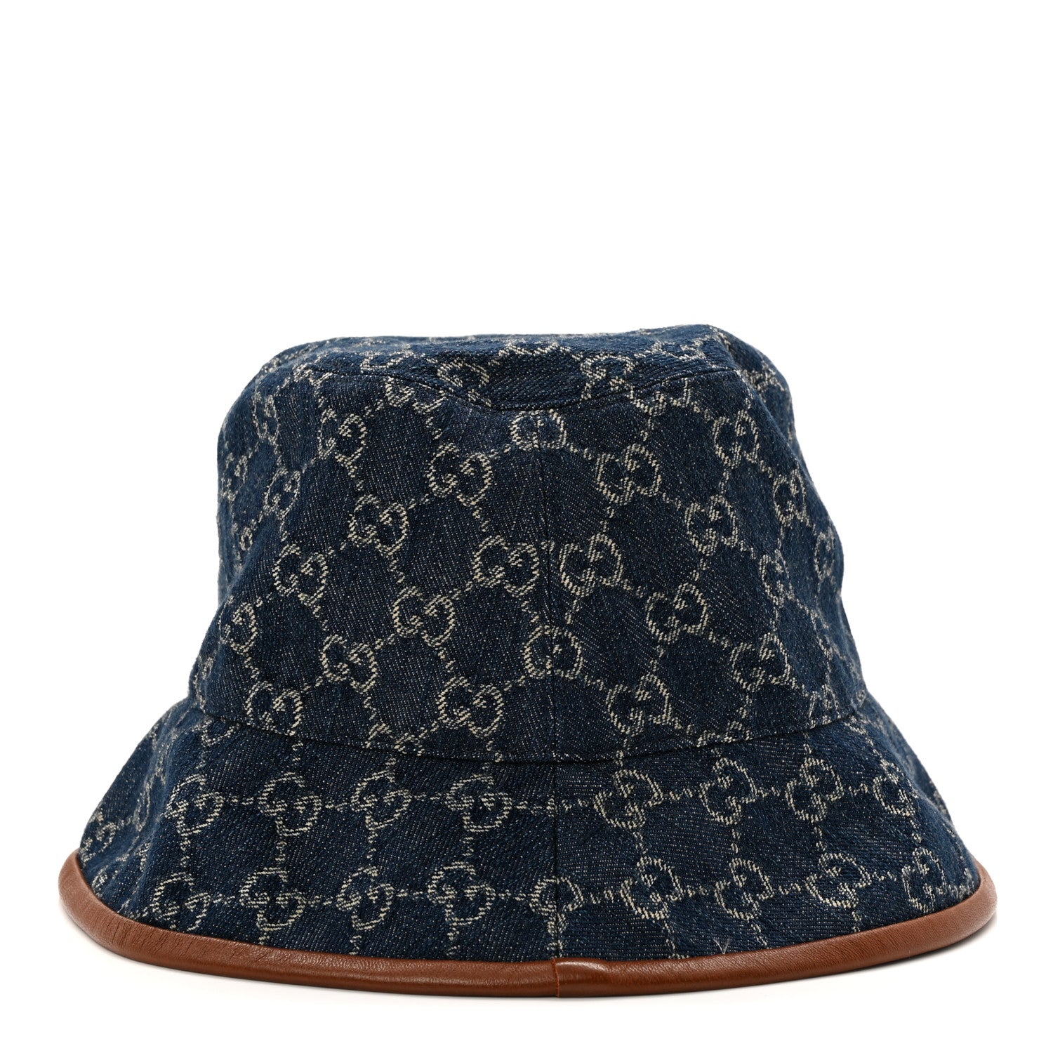 Washed Jacquard Denim Nappa GG Monogram Oscar Bucket Hat L Denim Cuir