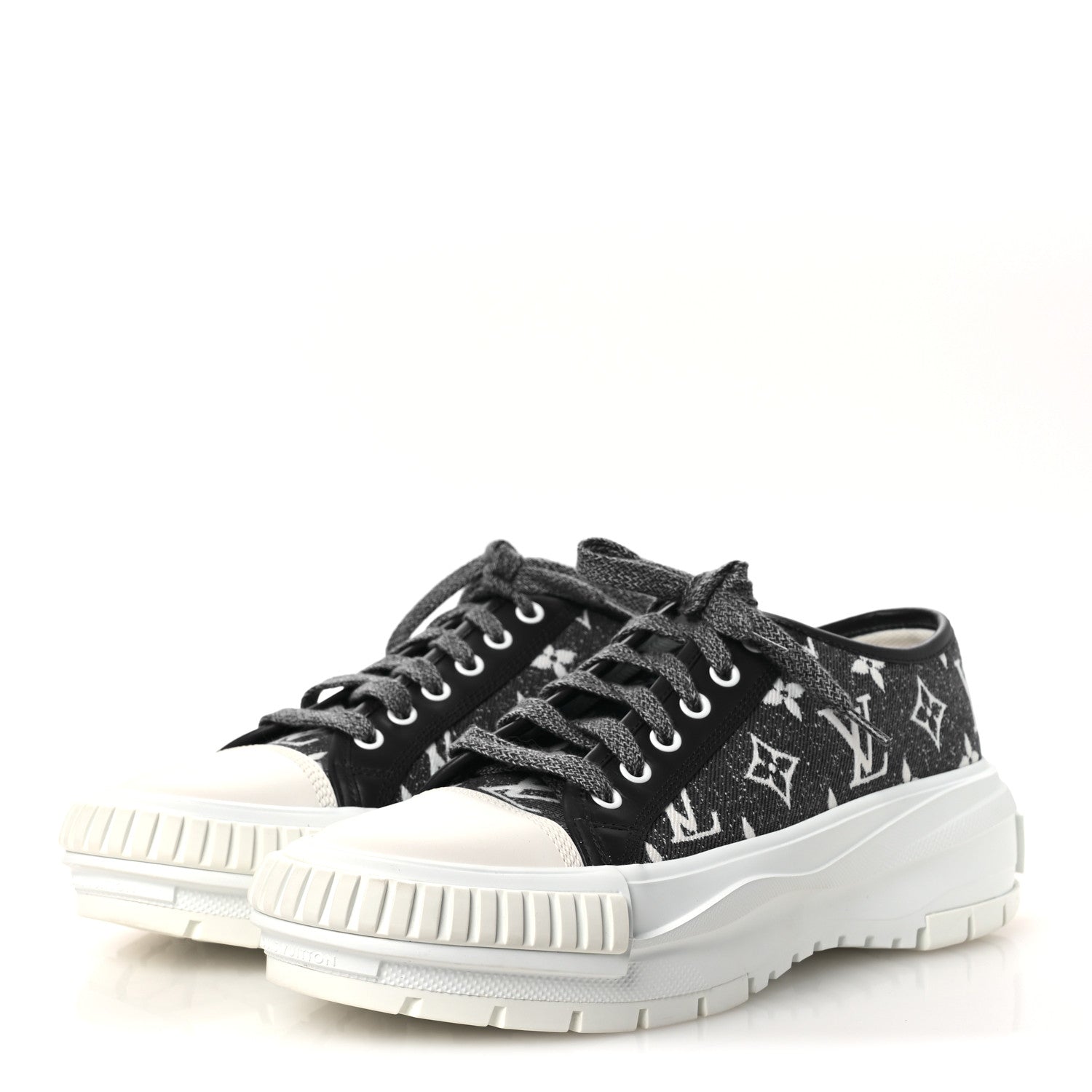 Denim Monogram Squad Sneakers 38.5 Marine