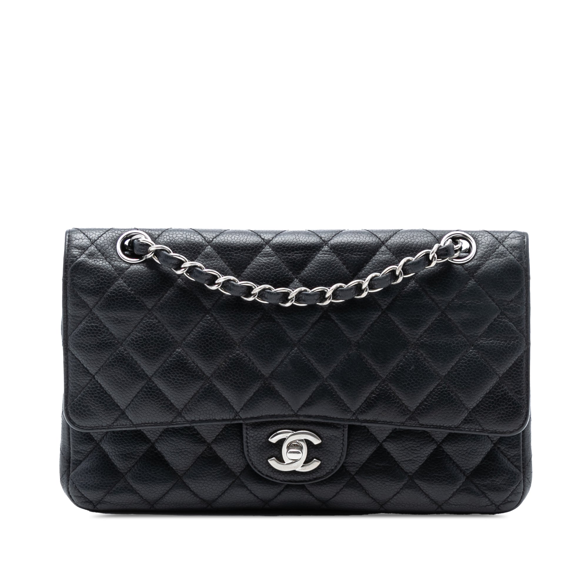 Classic Double Flap Bag Quilted Caviar Medium