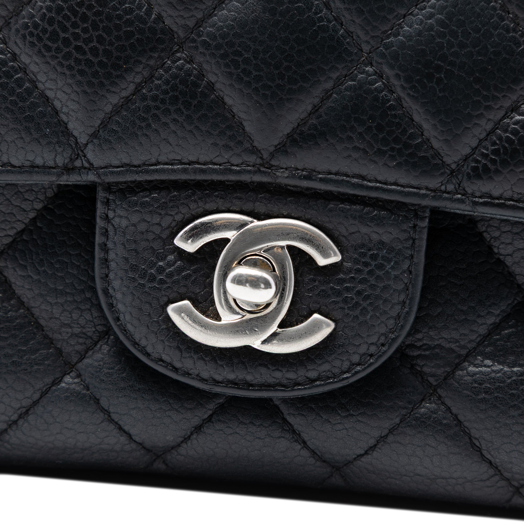 Classic Double Flap Bag Quilted Caviar Medium