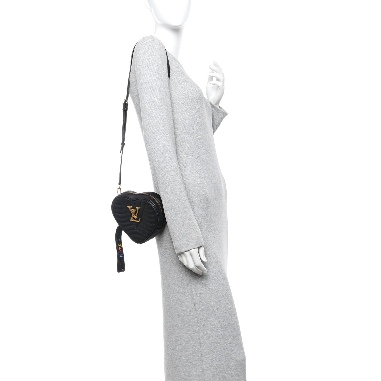 Calfskin New Wave Heart Bag Black