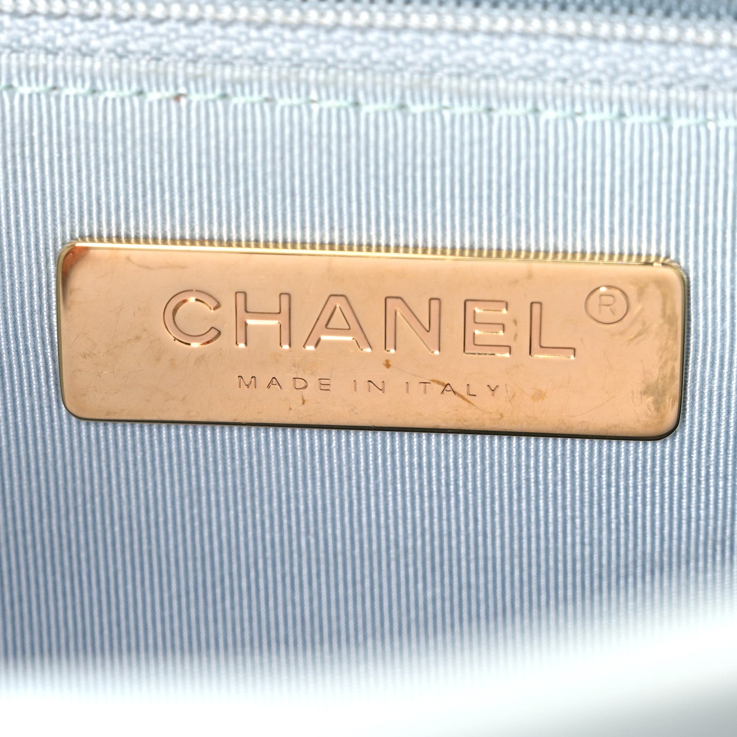 Lambskin Quilted Large Chanel 19 Flap Light Blue