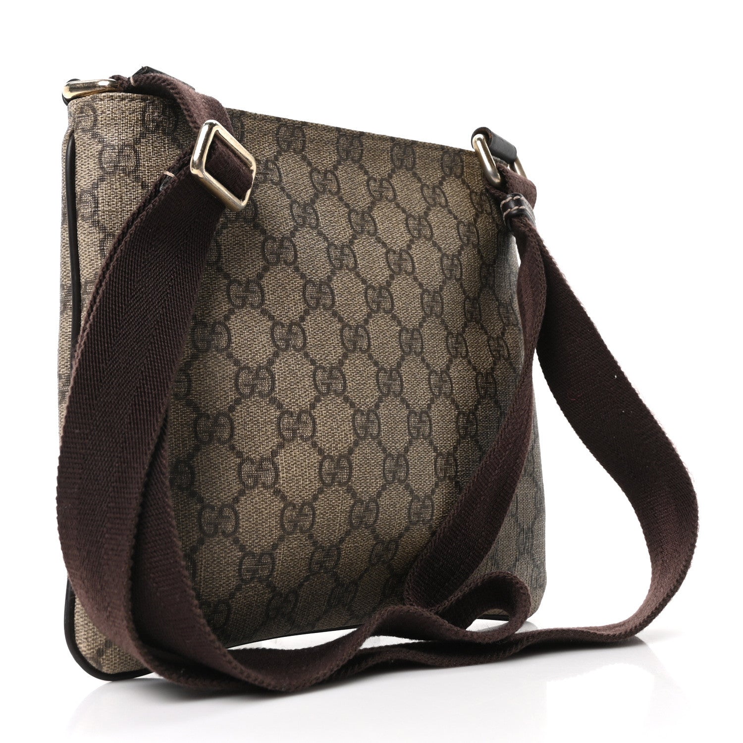 GG Supreme Monogram Small Flat Messenger Bag Dark Brown