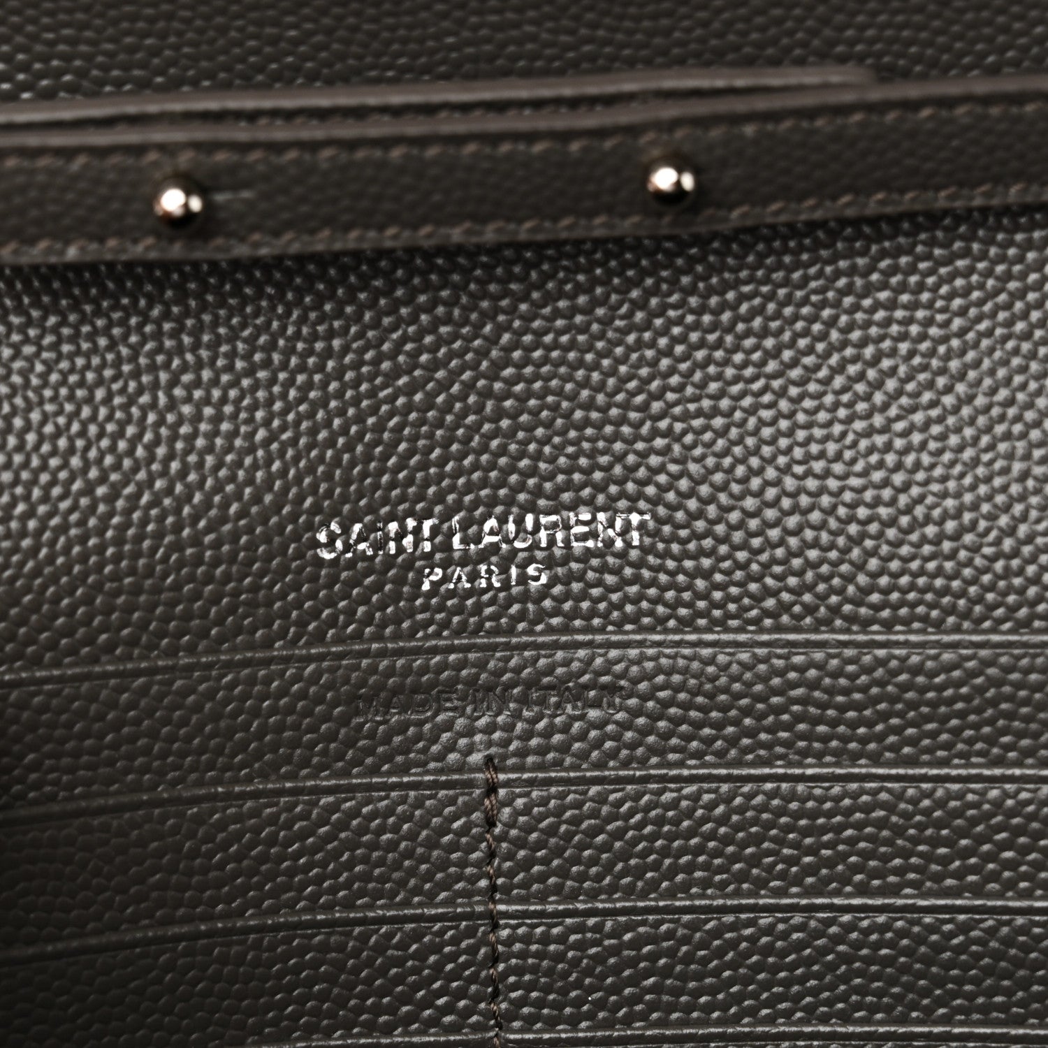 Grain De Poudre Matelasse Chevron Monogram Chain Wallet Fog
