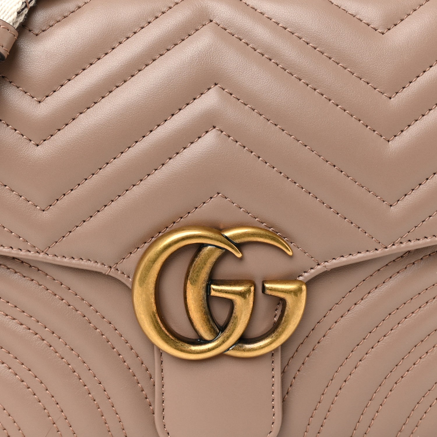 Calfskin Matelasse Sylvie Web Small GG Marmont Top Handle Shoulder Bag Porcelain Rose