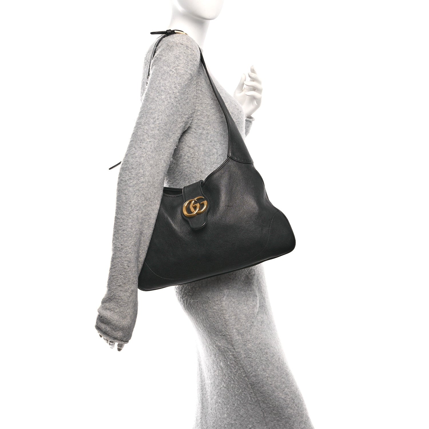 Goatskin Medium Aphrodite Shoulder Bag Black