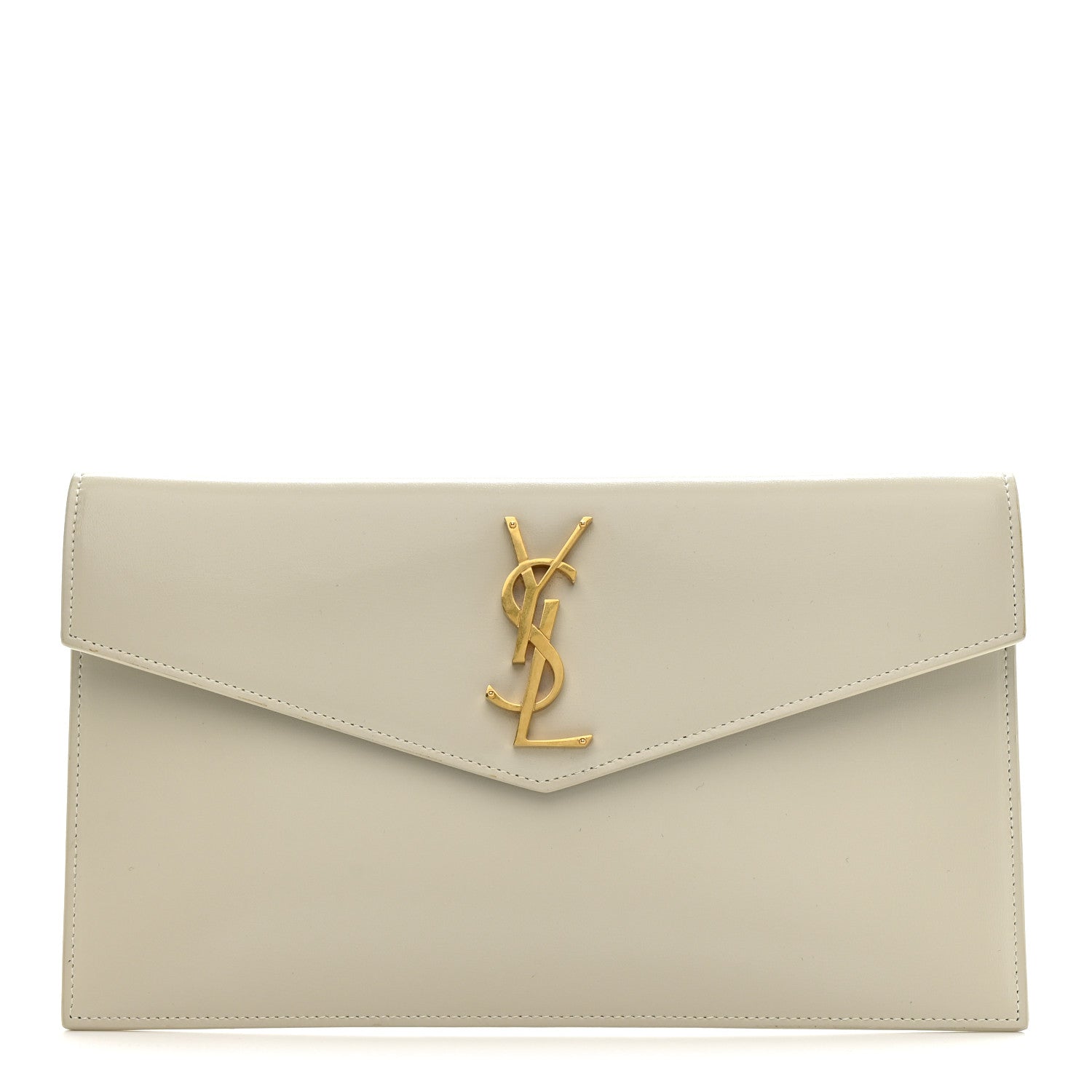 Smooth Shiny Calfskin Uptown Pouch Blanc Vintage