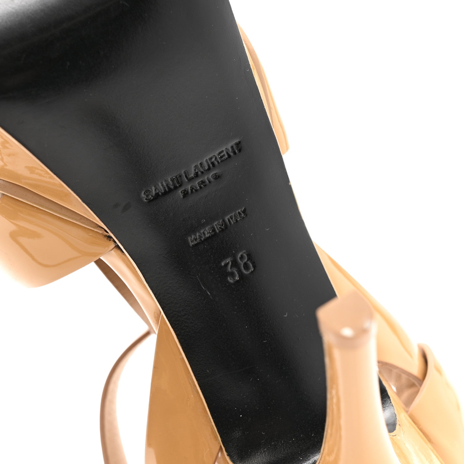 Patent Tribute 75 Platform Sandals 38 Nude Powder