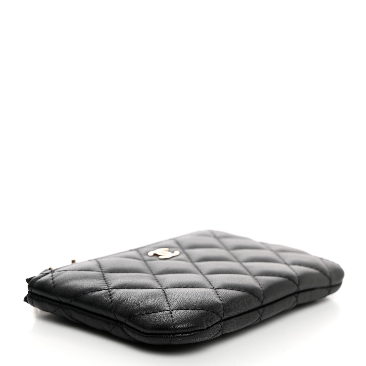 Lambskin Quilted Casino Coin Purse Black