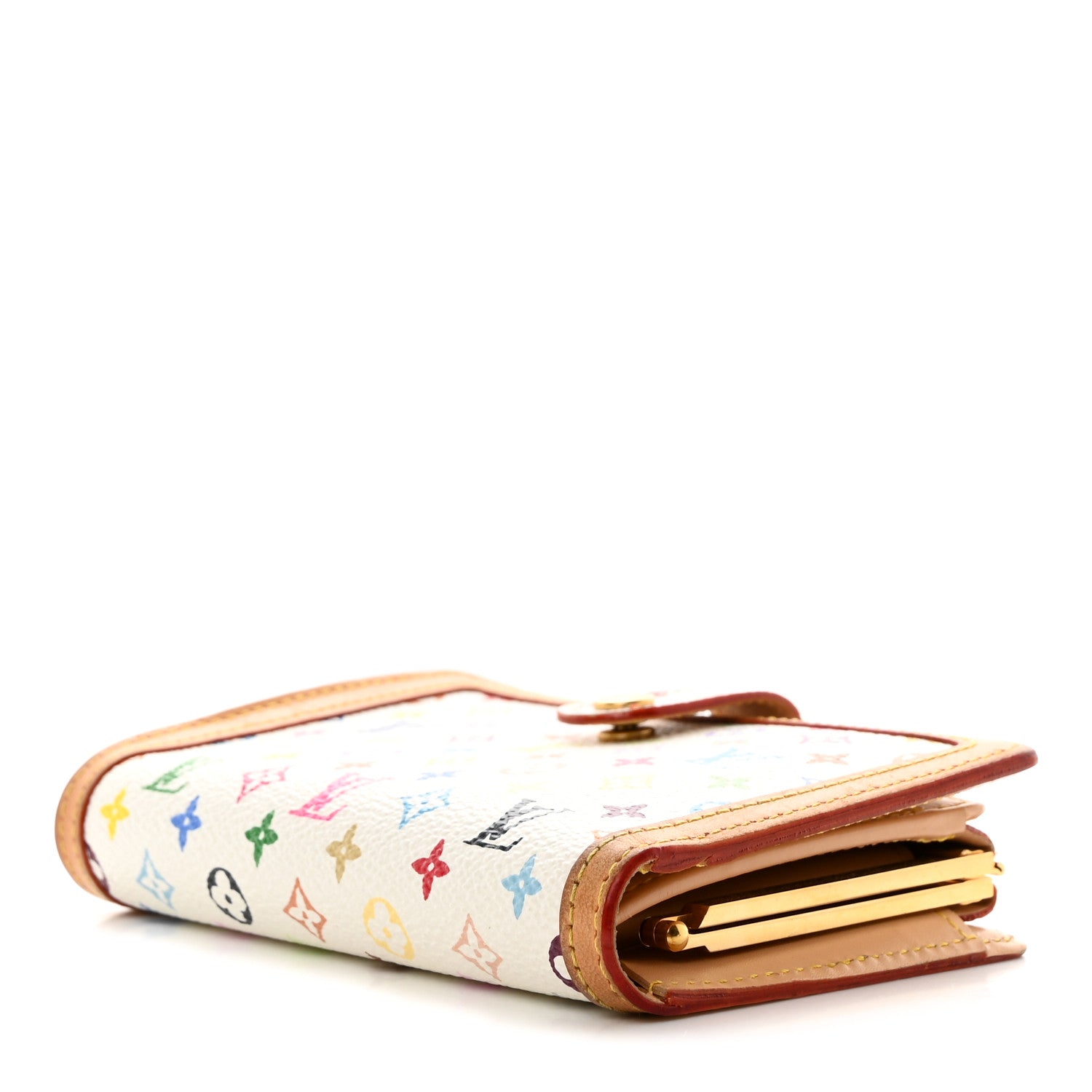 Monogram Multicolor French Purse Wallet White