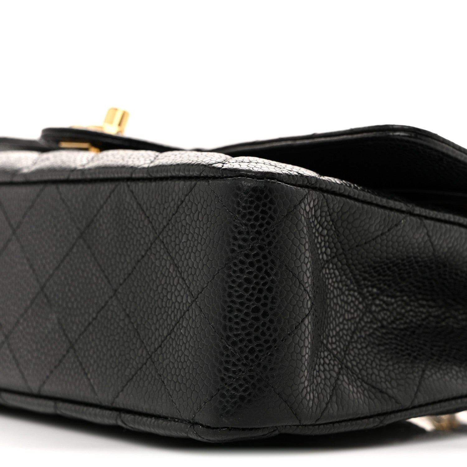 Caviar Quilted Medium Double Flap Black