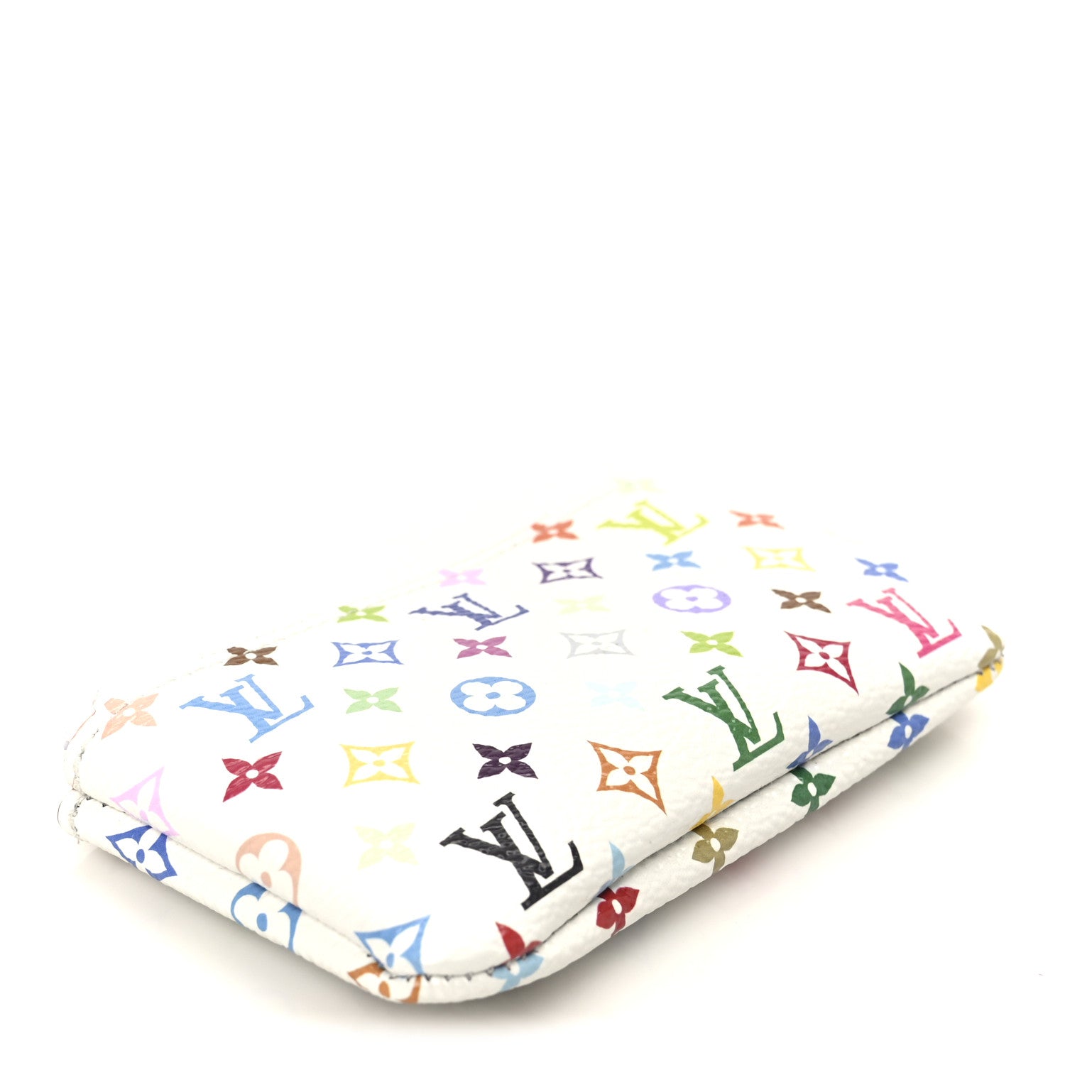 LV X TM Monogram Multicolor Key Pouch White