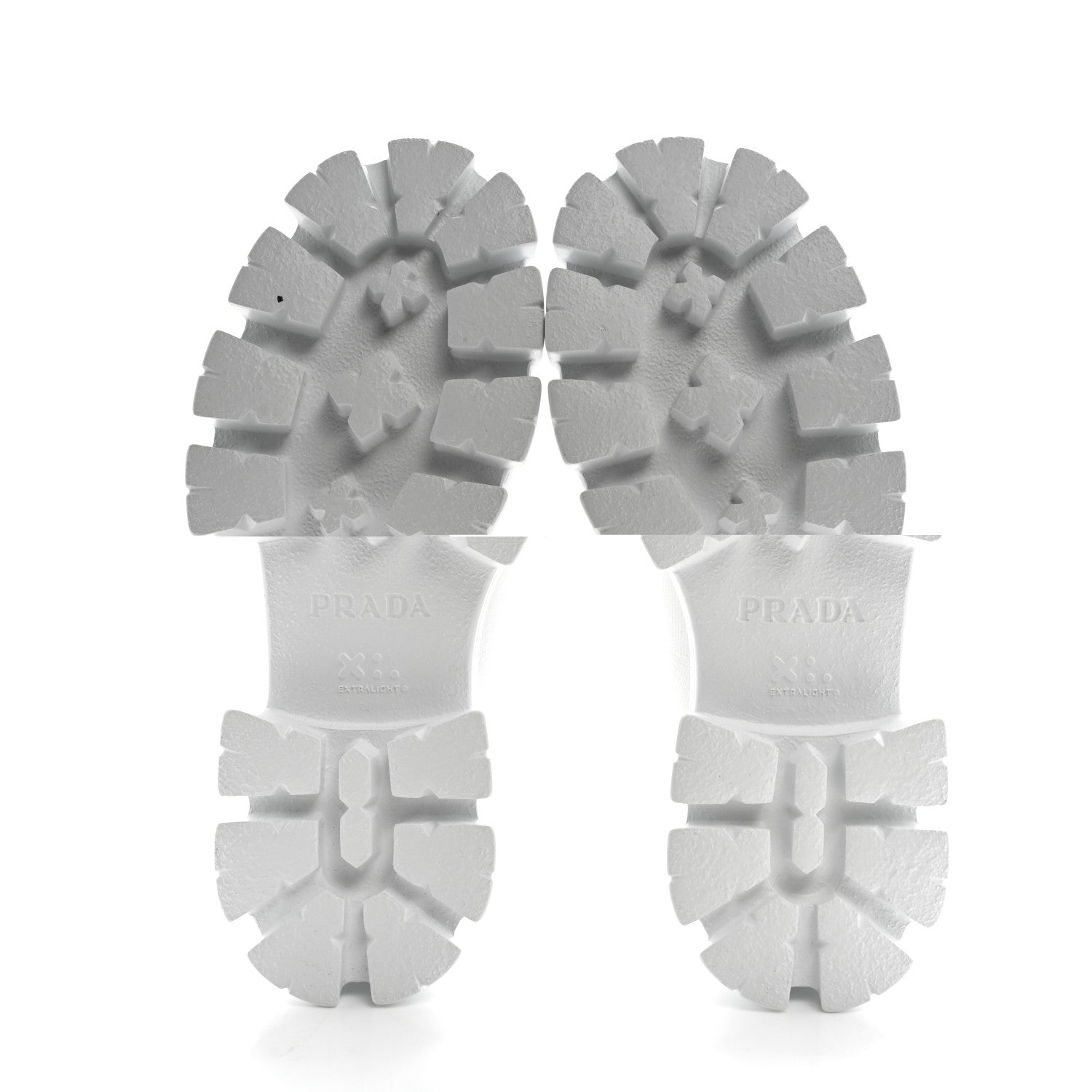 Knit Rubber Triangle Logo Monolith 55mm Ankle Boots 38 Bianco