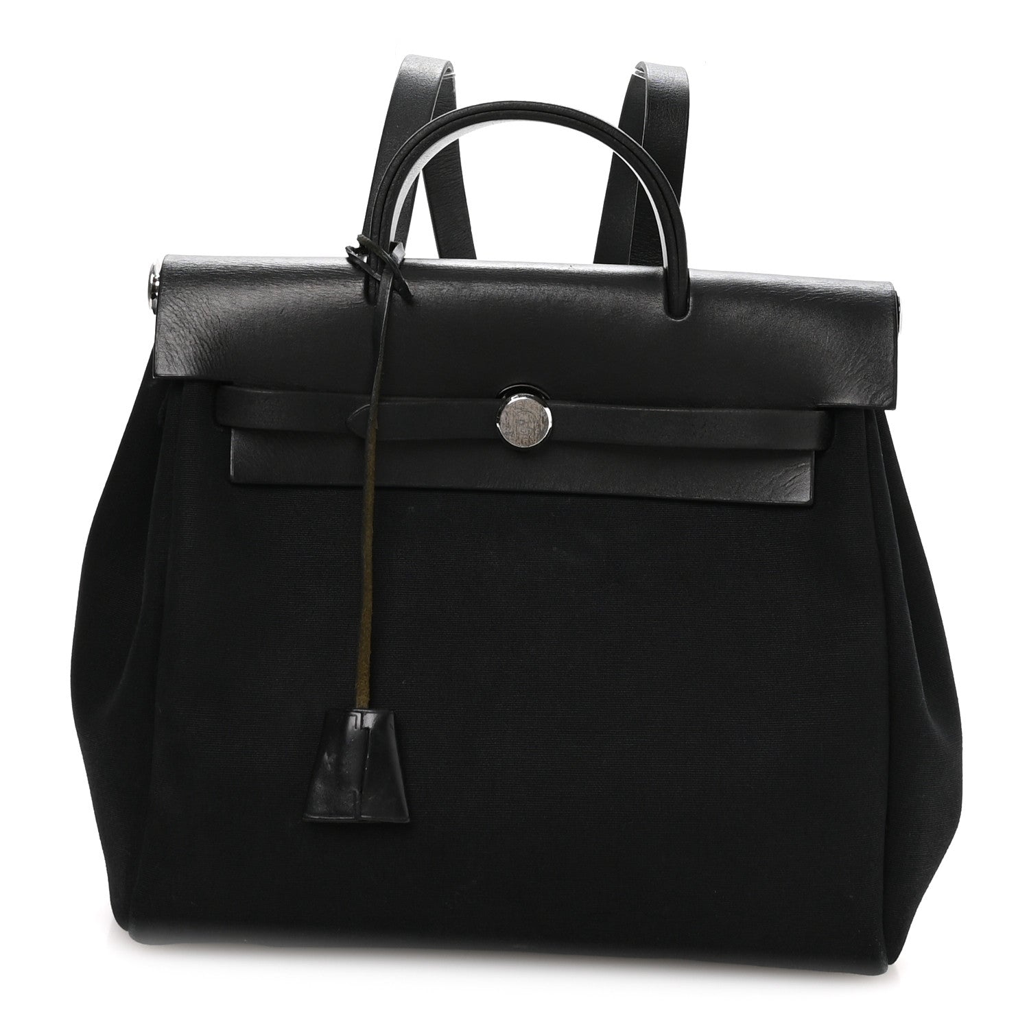 Toile Vache Calfskin Herbag 30 PM Backpack Black