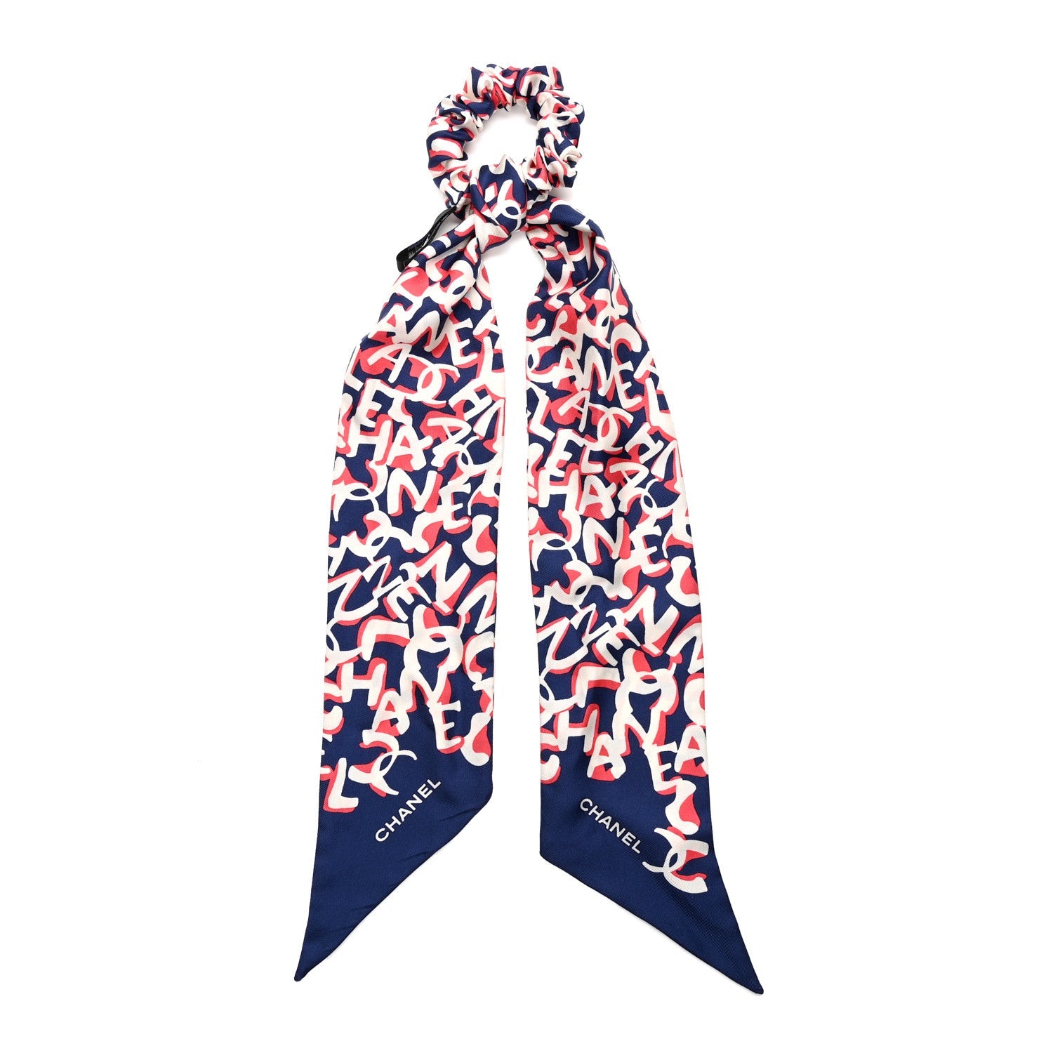 Silk CC Twilly Hair Tie Blue Multicolor