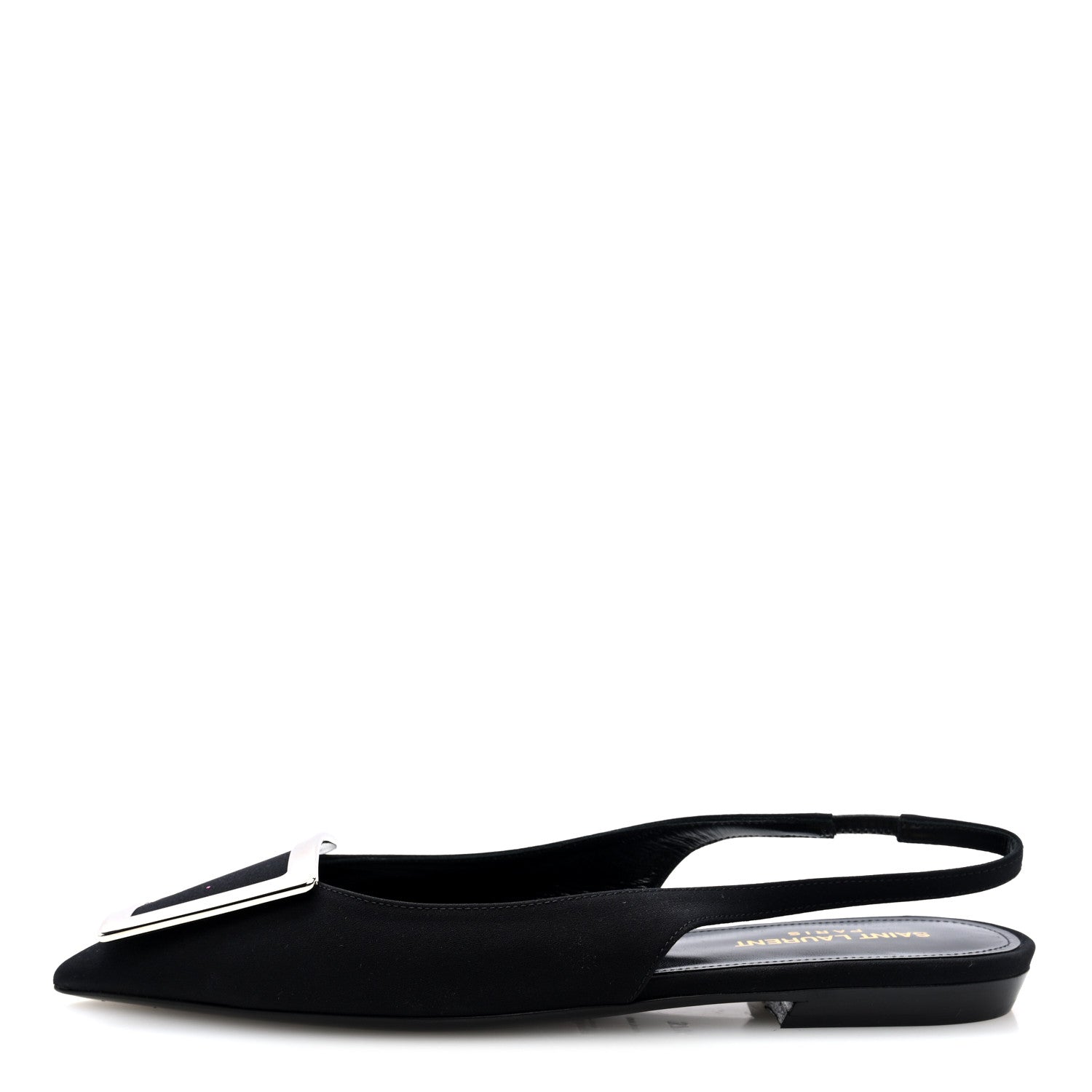 Crepe De Chine Vivi 10 Plate Slingback Flats 37.5 Black