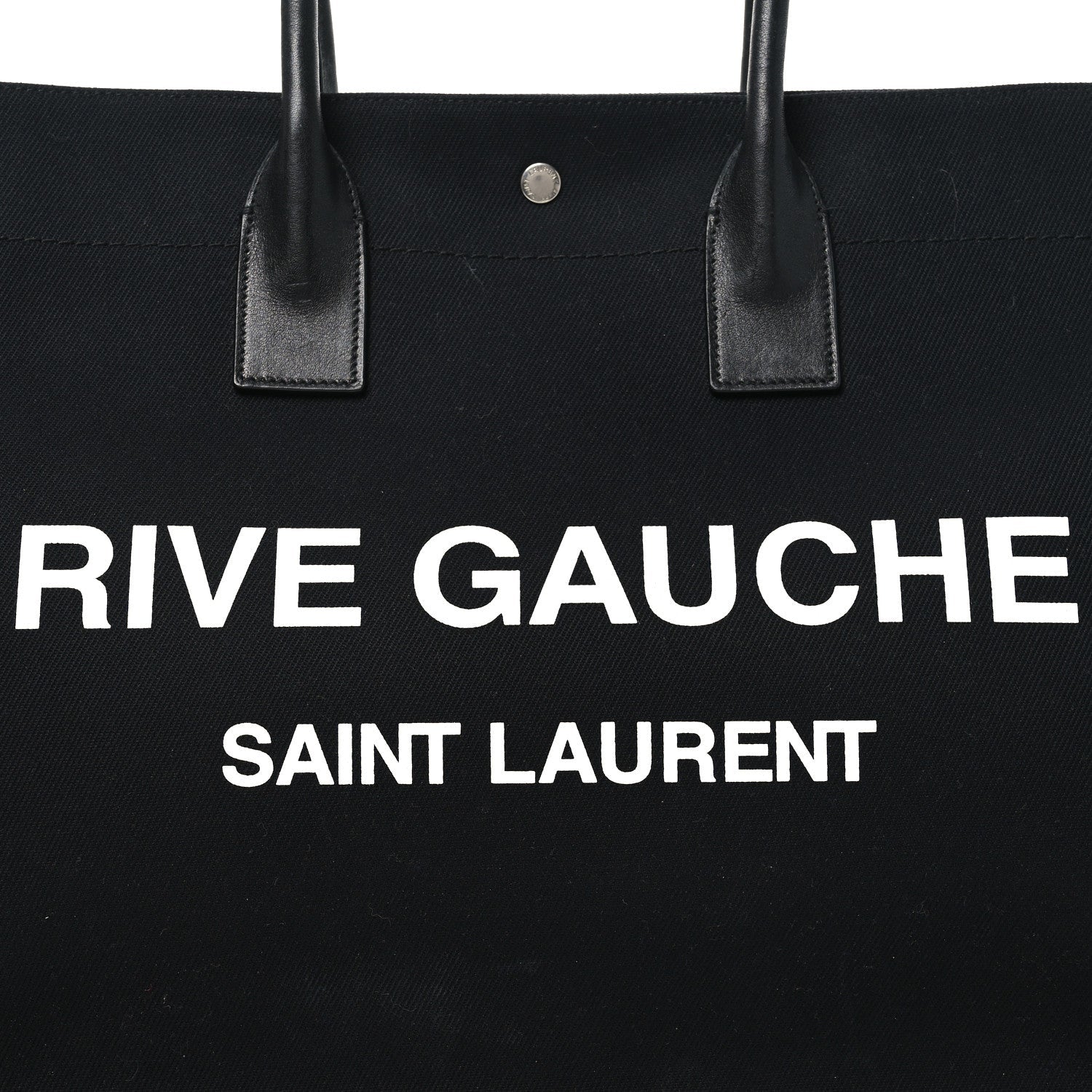 Linen Calfskin Rive Gauche Tote Black
