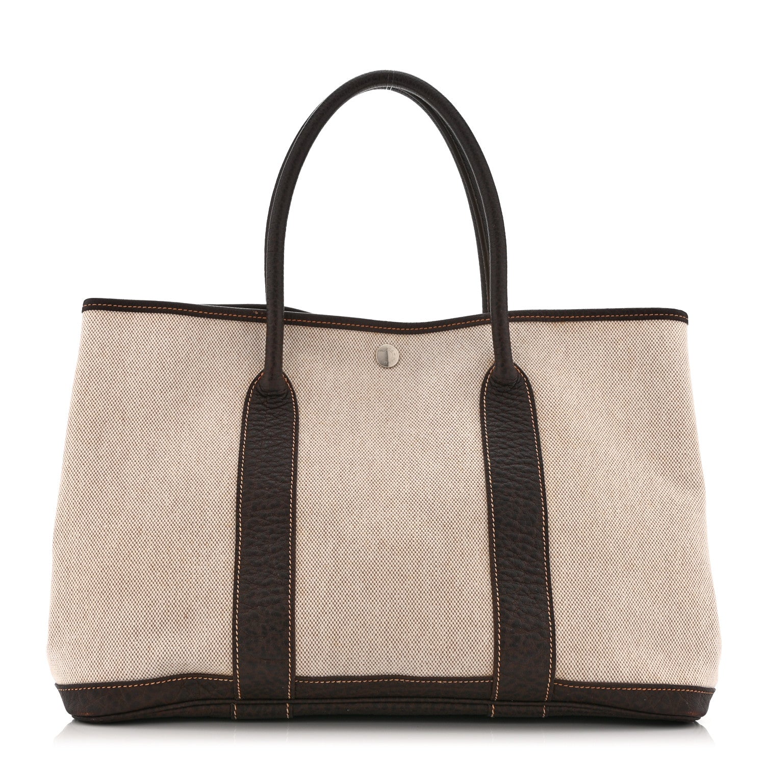 Buffle Skipper Toile Garden Party 36 MM Tote Marron Fonce
