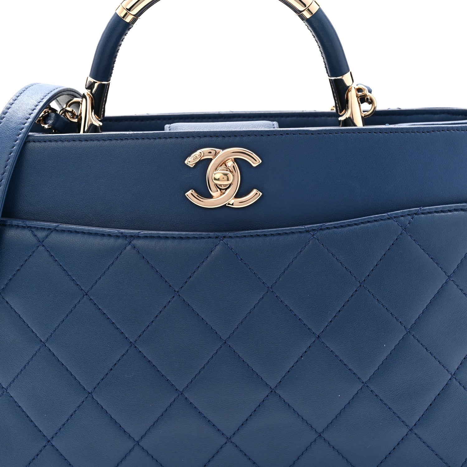 Lambskin Carry Chic Shopping Tote Blue