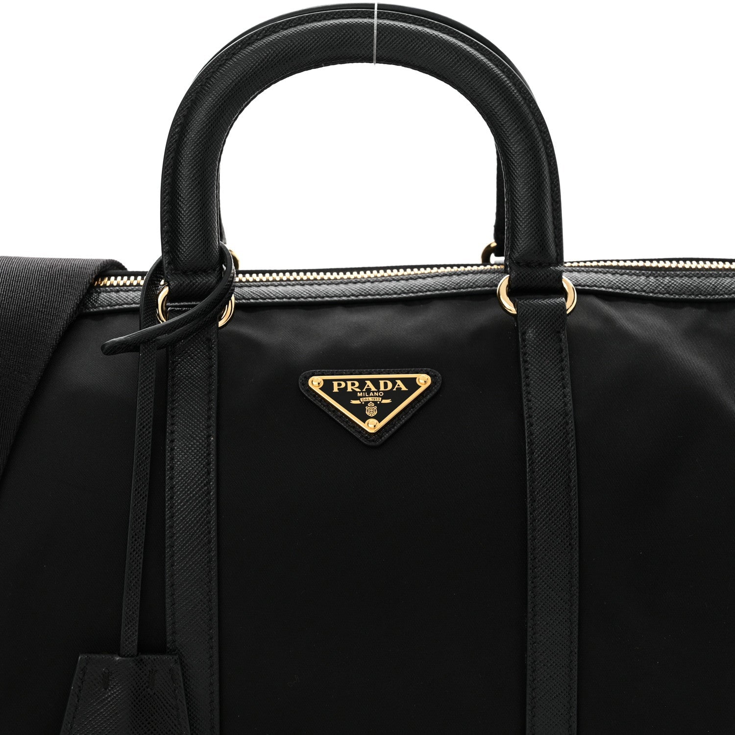 Re-Nylon Saffiano Medium Re-Edition 1978 Top Handle Bag Black