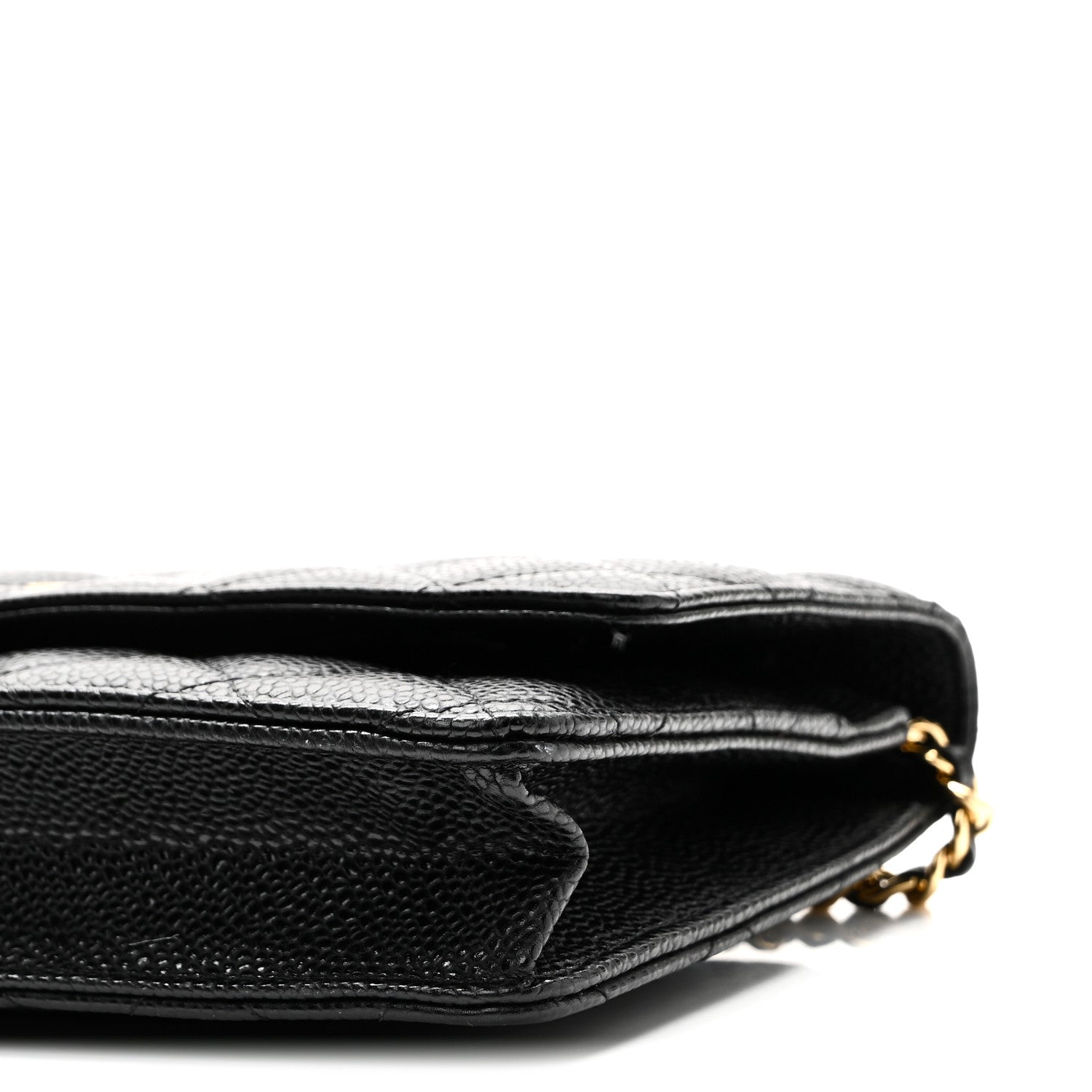 Caviar Quilted Wallet on Chain WOC Black