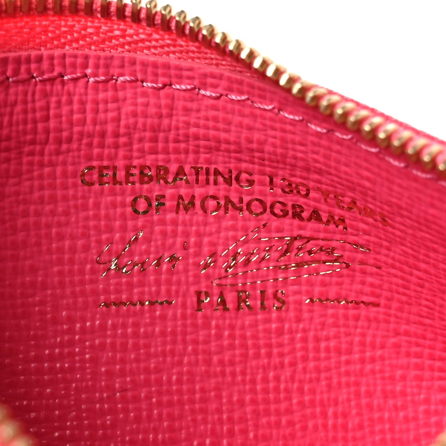 Monogram Origine Lin Key Pouch Rose Ruban