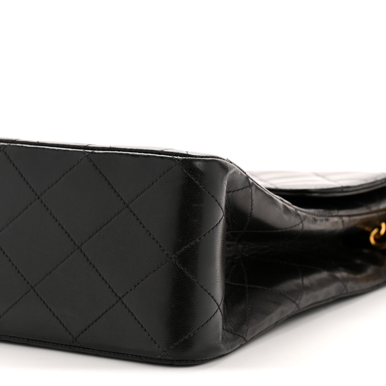 Lambskin Quilted Jumbo Single Flap Black