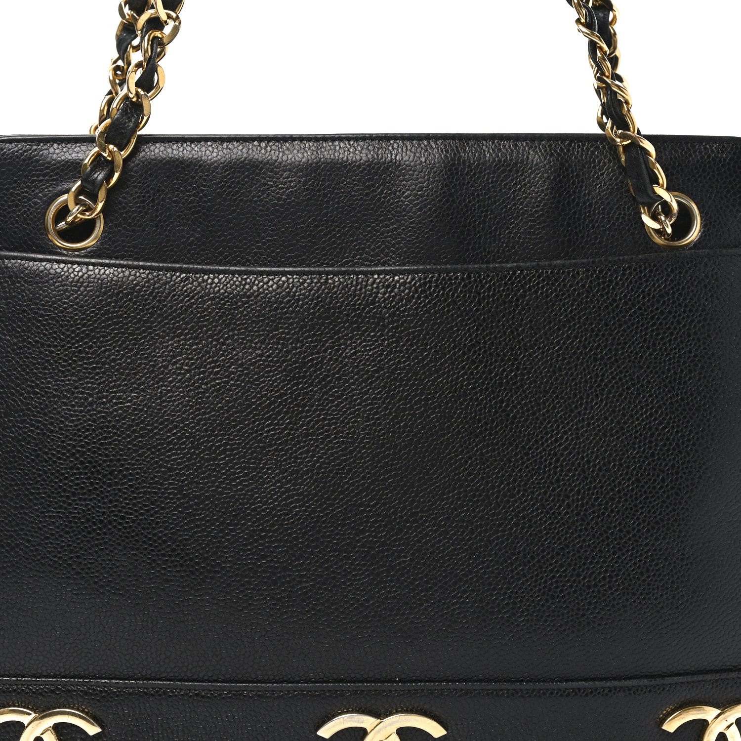 Caviar Triple CC Shoulder Bag Black
