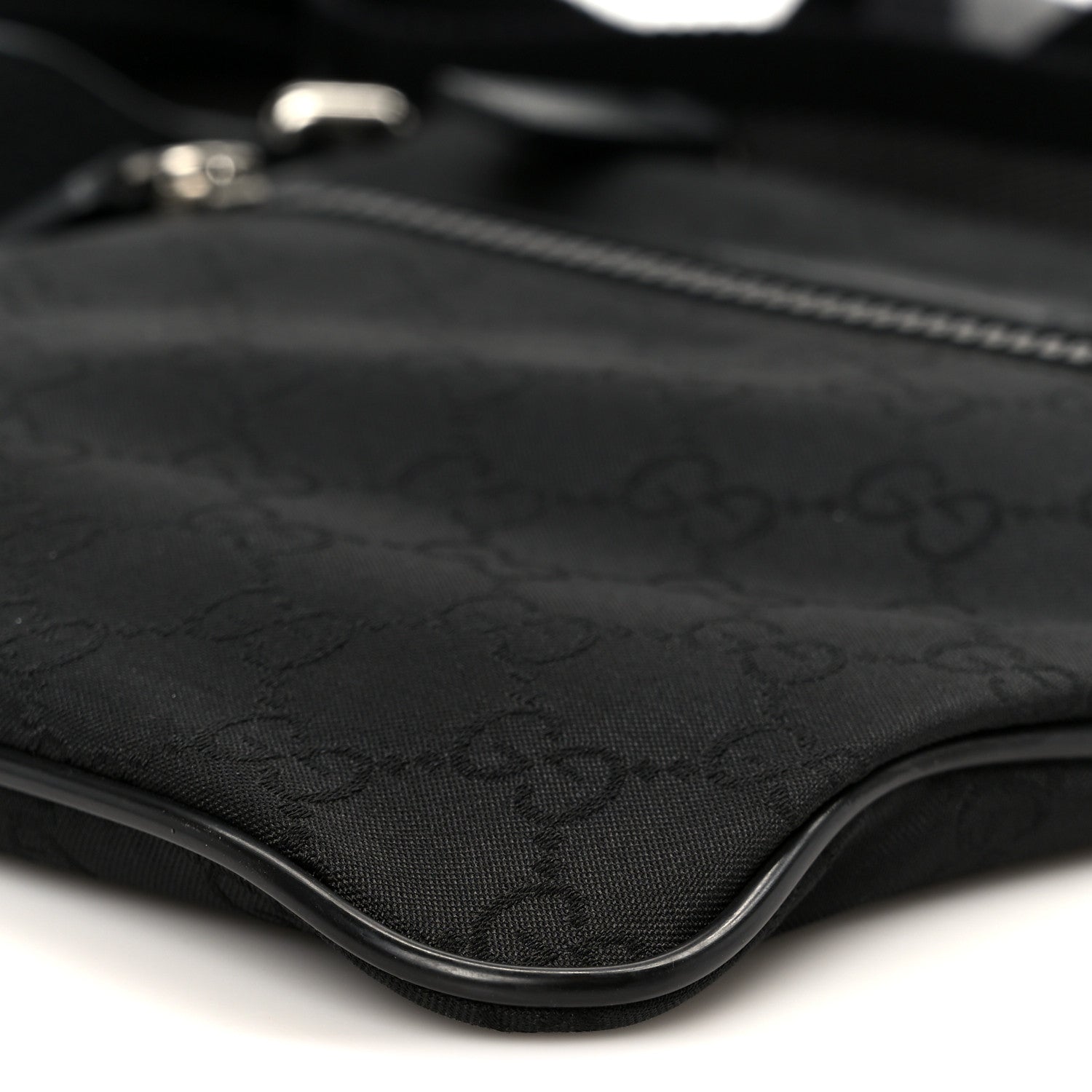 Nylon Monogram Mini Flat Messenger Bag Black