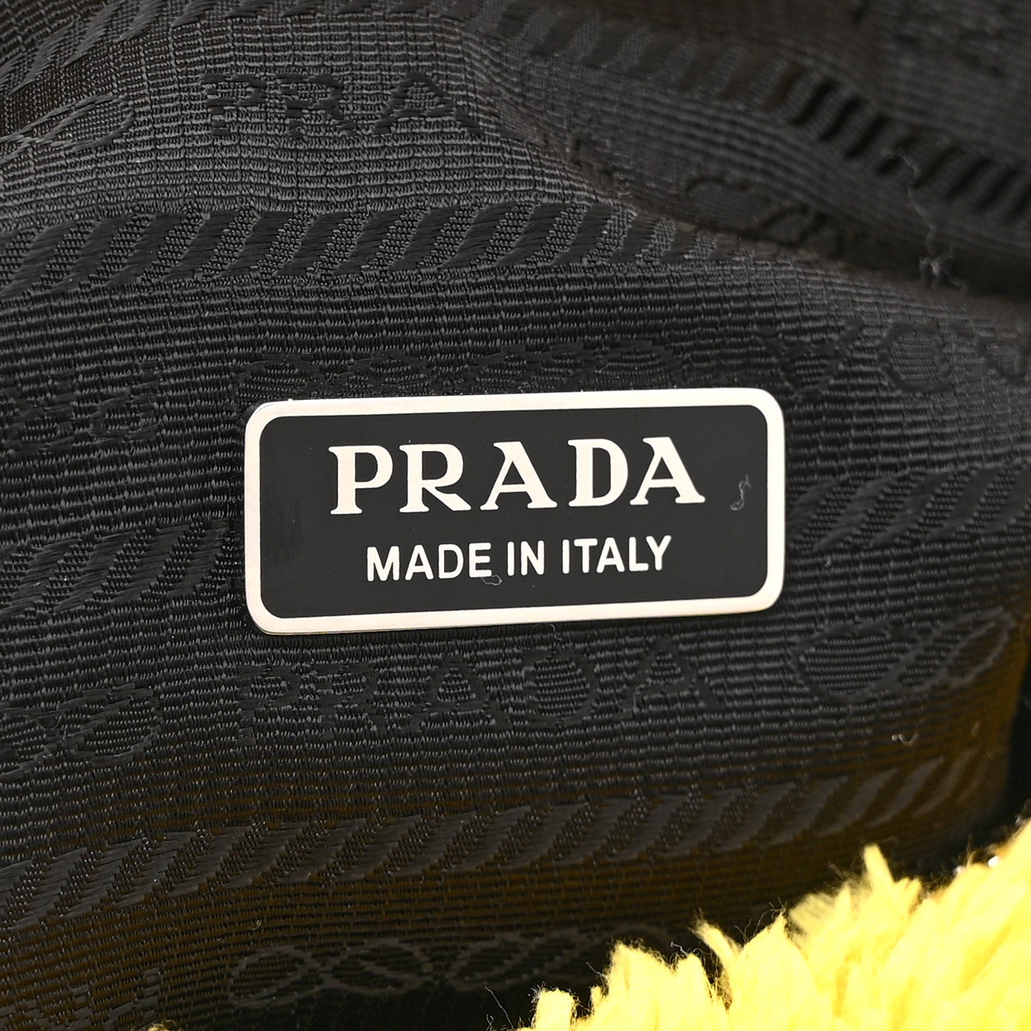 Terry Cloth Mini Re-Edition 2000 Bag Giallo Black