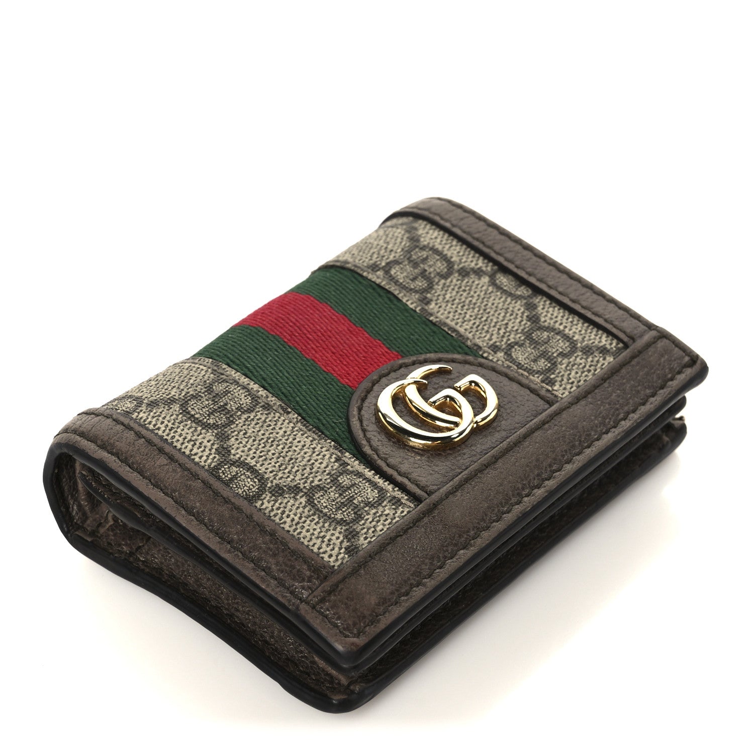 GG Supreme Monogram Web Ophidia Card Case Beige New Acero