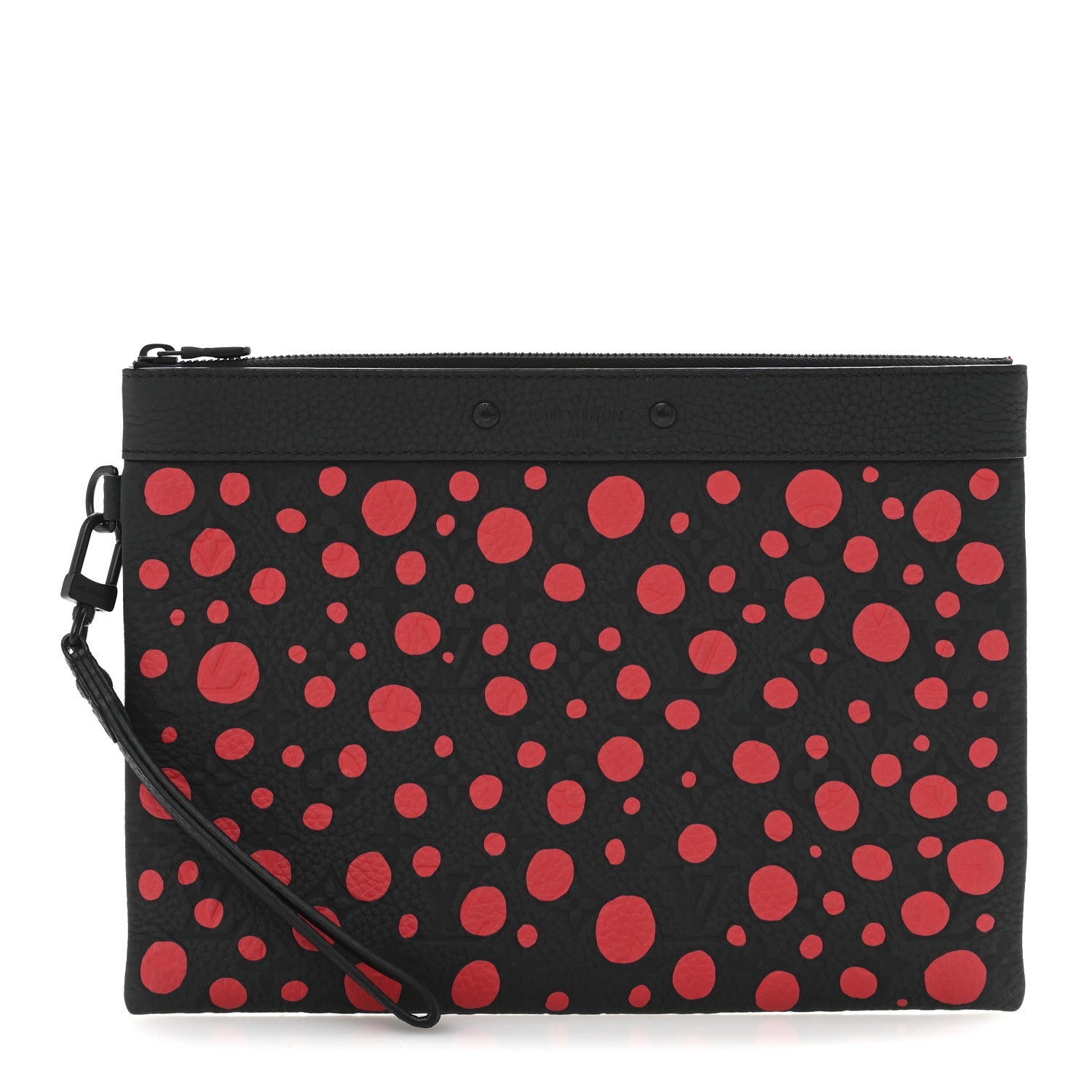 LV X YK Taurillon Monogram Pochette To-Go Black Red