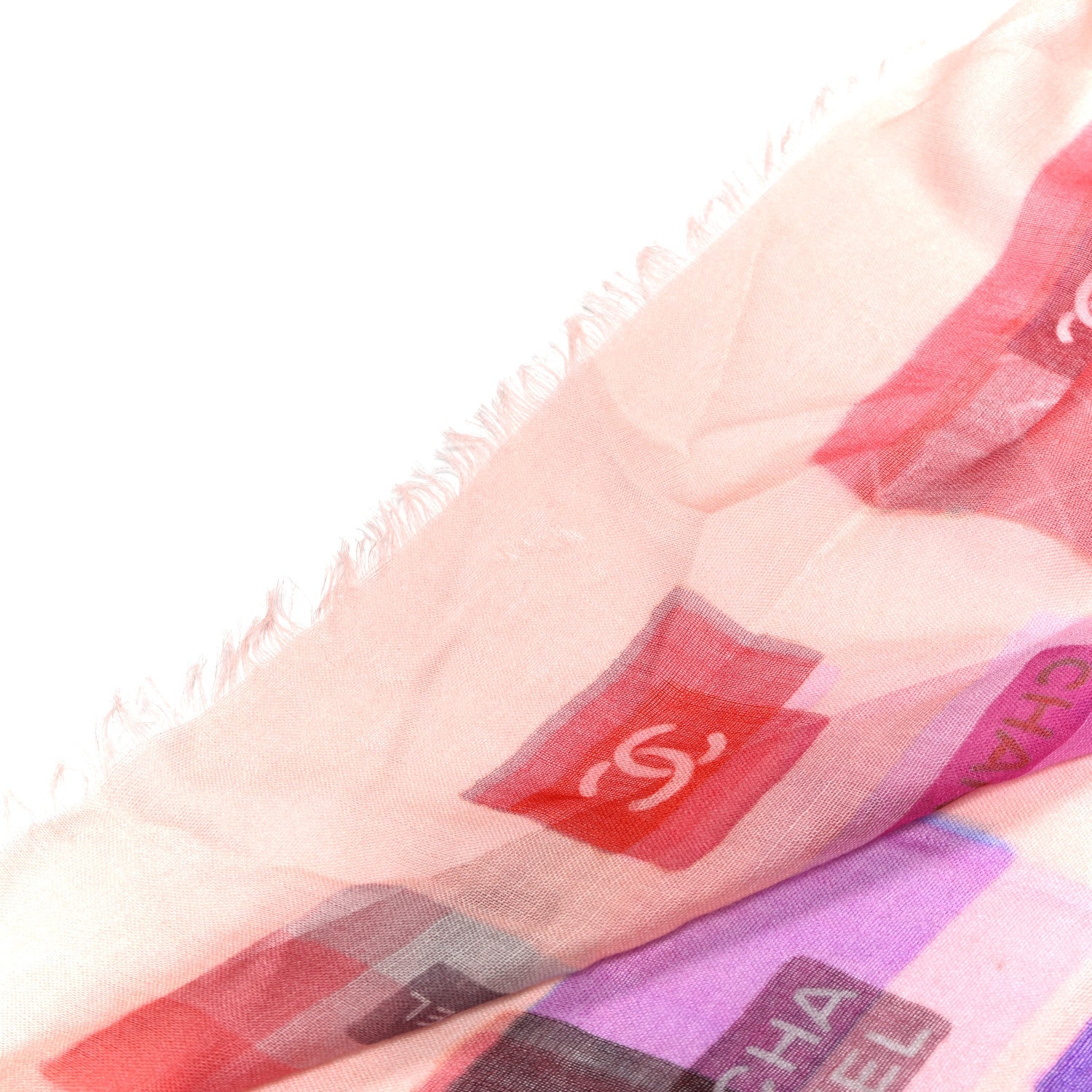 Cashmere Silk CC Logo Scarf Light Pink Pink Coral