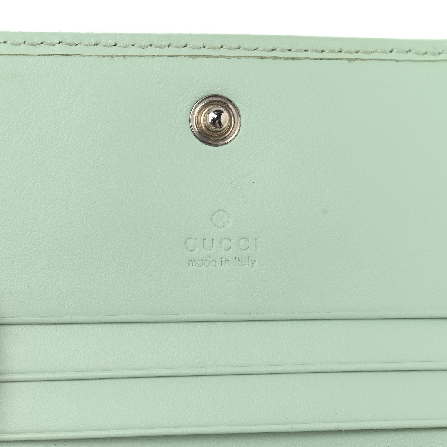 Calfskin Matelasse GG Marmont Mini Wallet On Chain Water Green